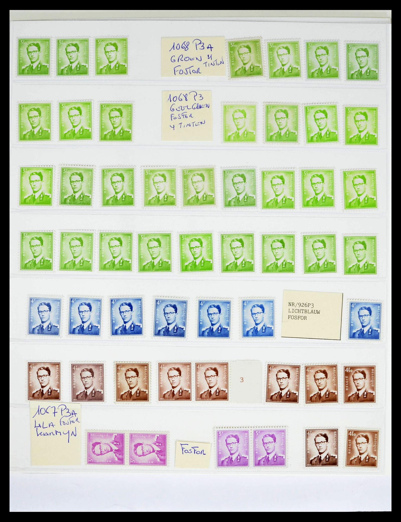 39229 0024 - Stamp collection 39229 Belgium Boudewijn with glasses 1952-1975.