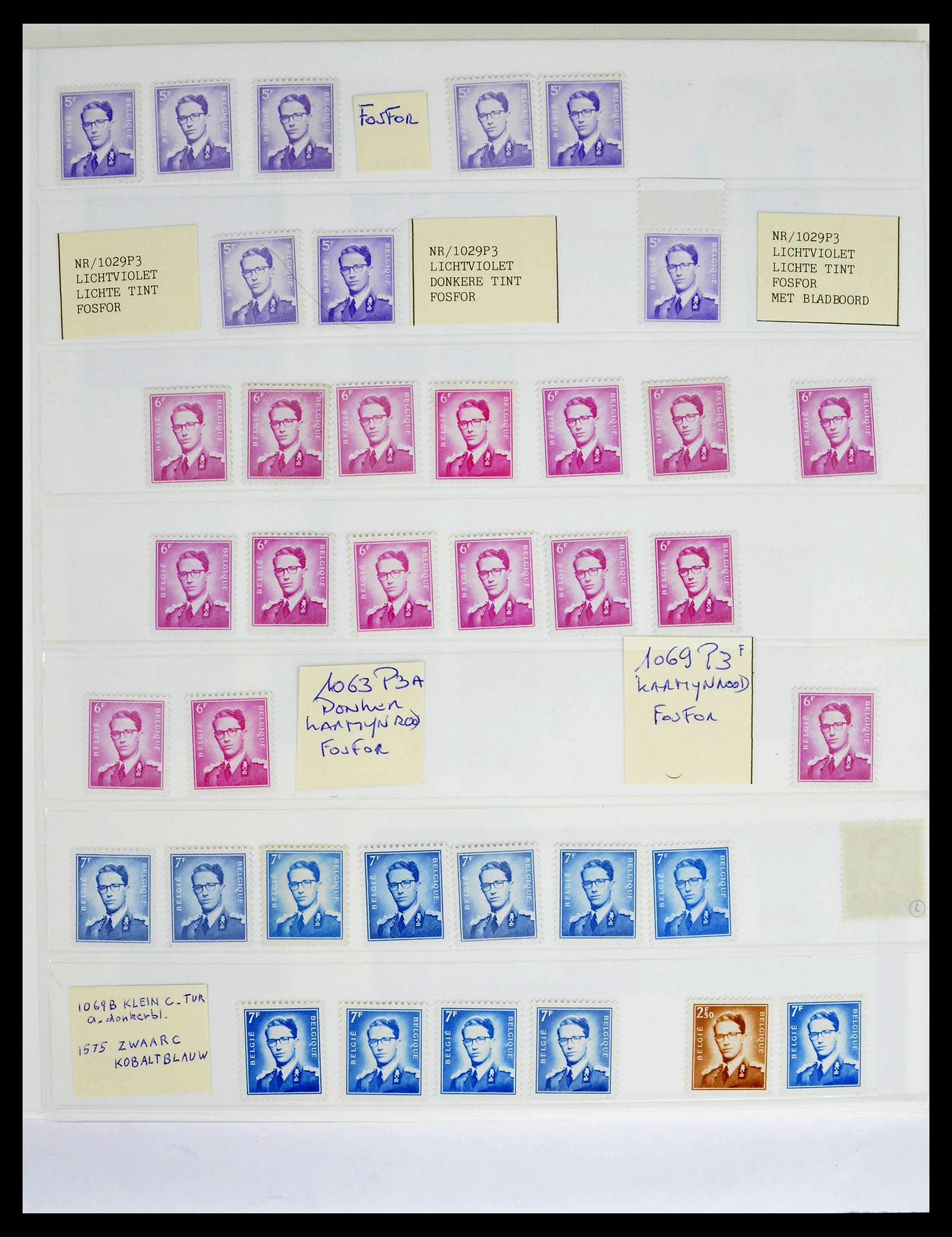 39229 0025 - Stamp collection 39229 Belgium Boudewijn with glasses 1952-1975.