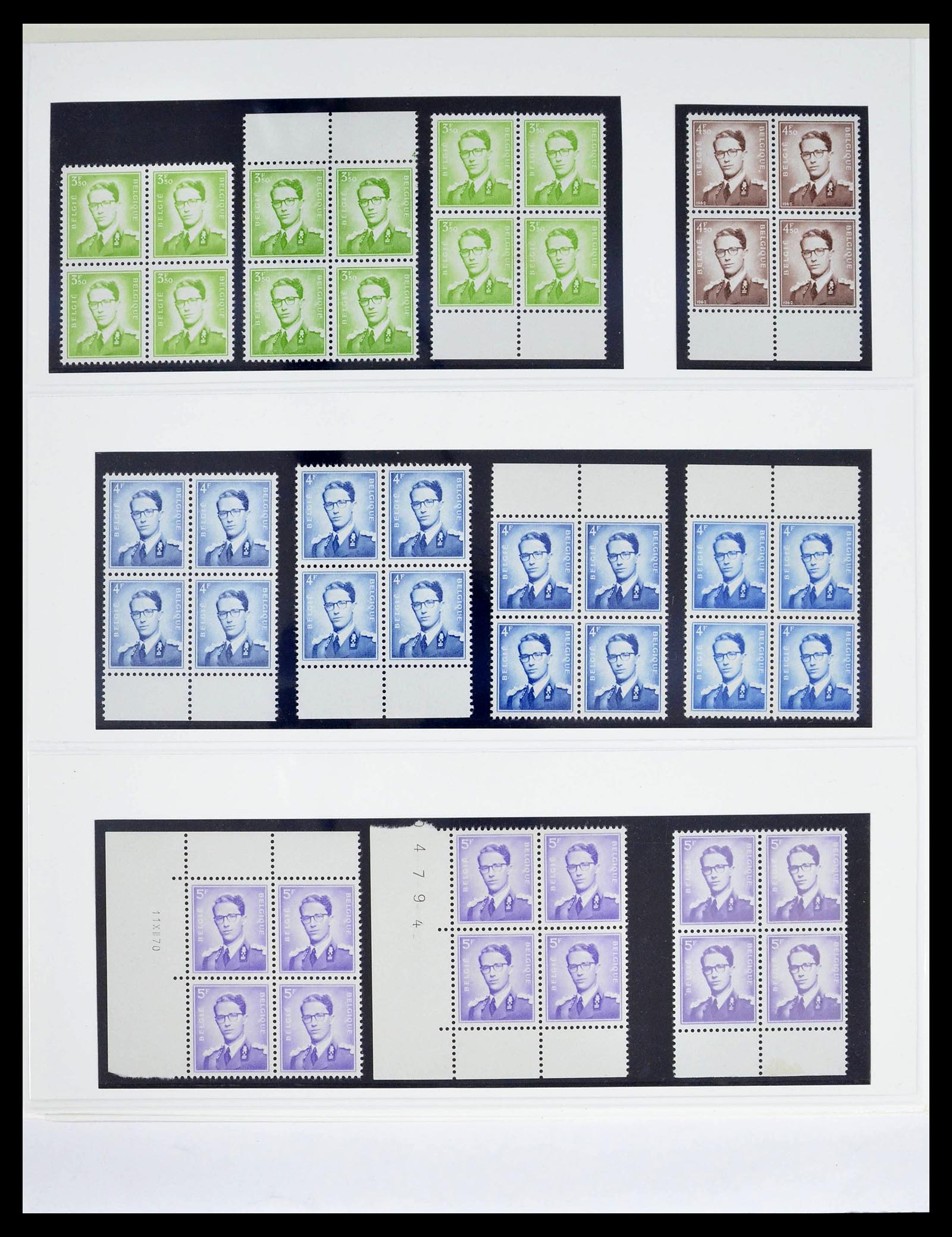 39229 0028 - Stamp collection 39229 Belgium Boudewijn with glasses 1952-1975.