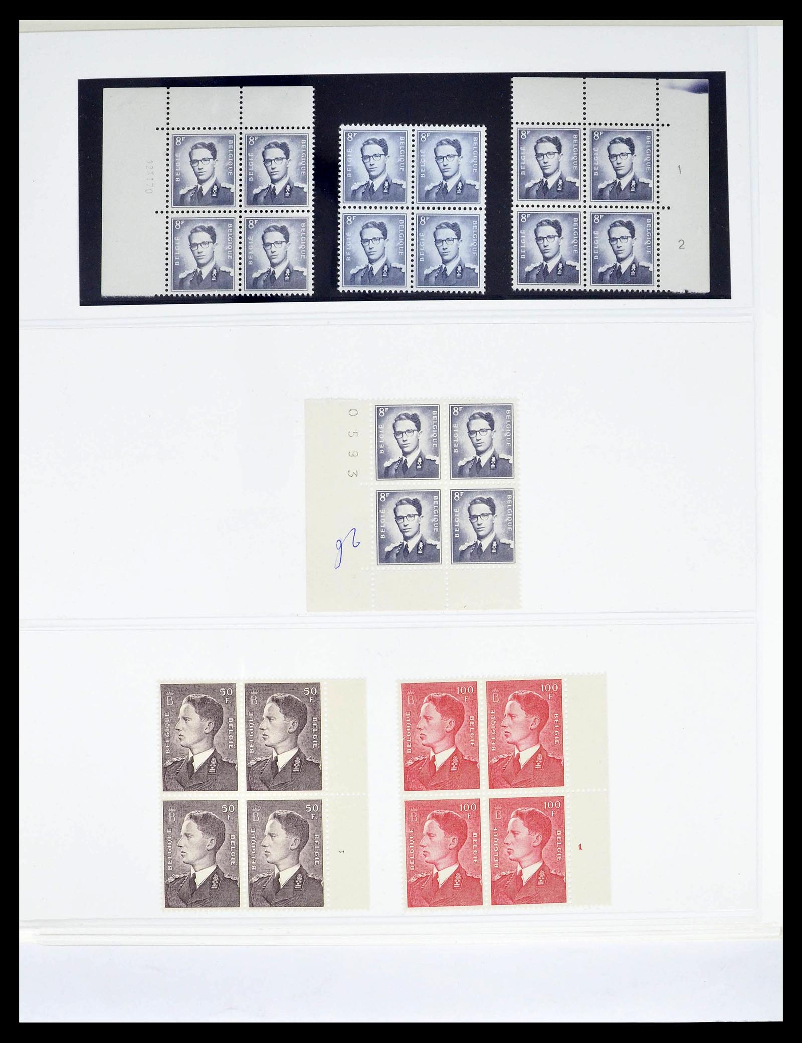 39229 0030 - Stamp collection 39229 Belgium Boudewijn with glasses 1952-1975.