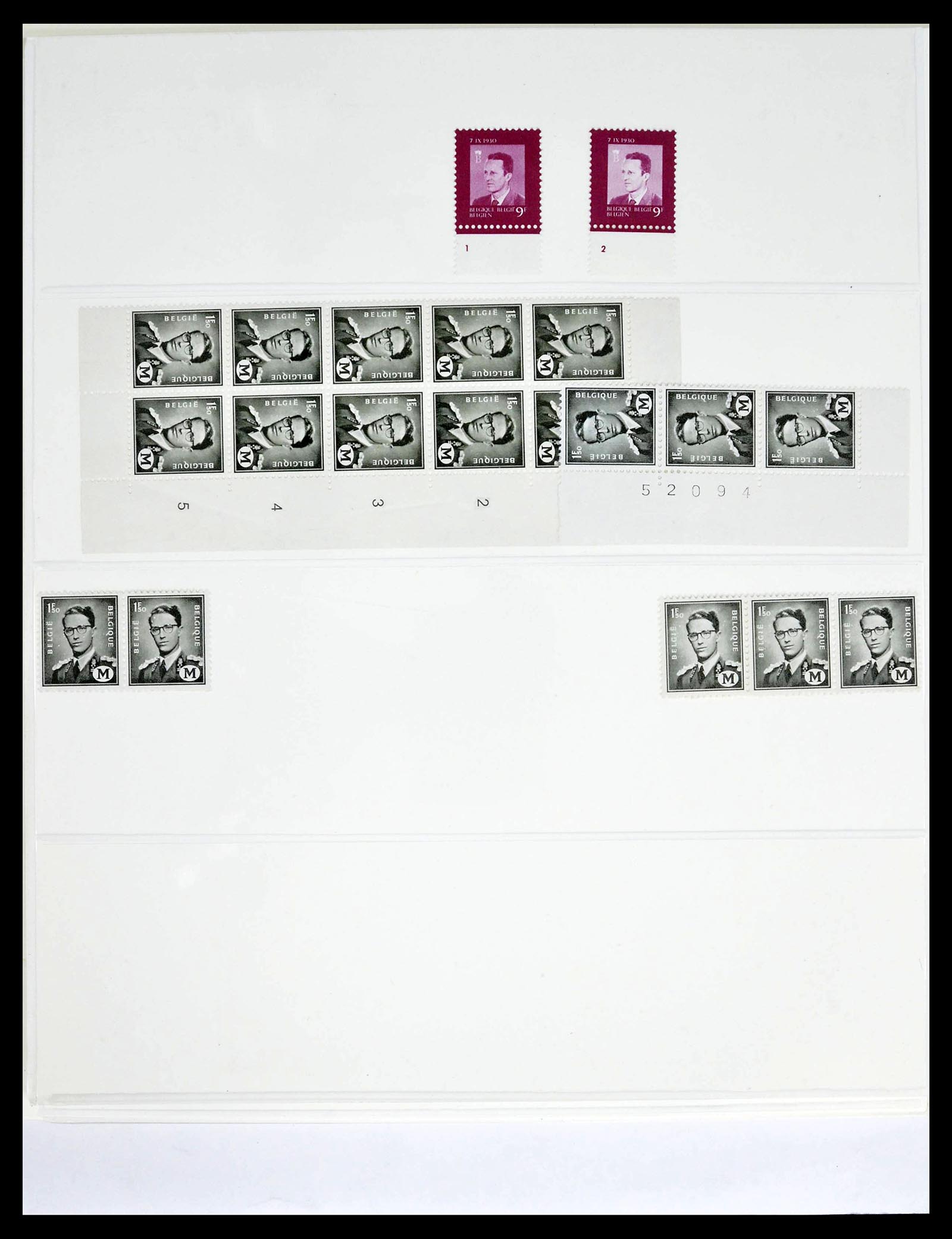 39229 0032 - Stamp collection 39229 Belgium Boudewijn with glasses 1952-1975.