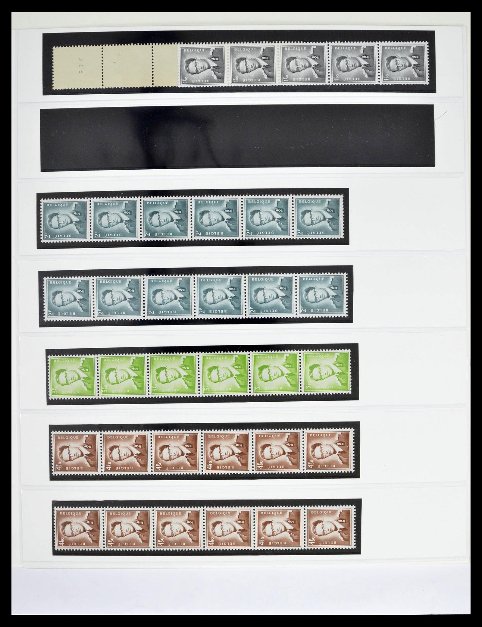 39229 0033 - Stamp collection 39229 Belgium Boudewijn with glasses 1952-1975.