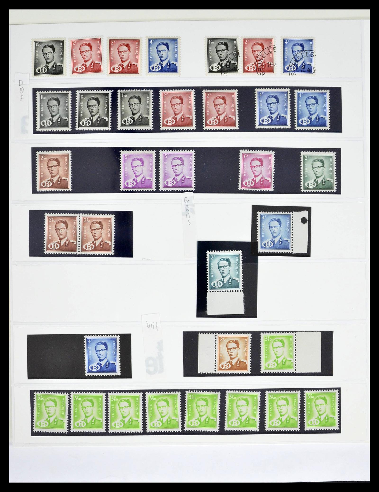 39229 0034 - Stamp collection 39229 Belgium Boudewijn with glasses 1952-1975.