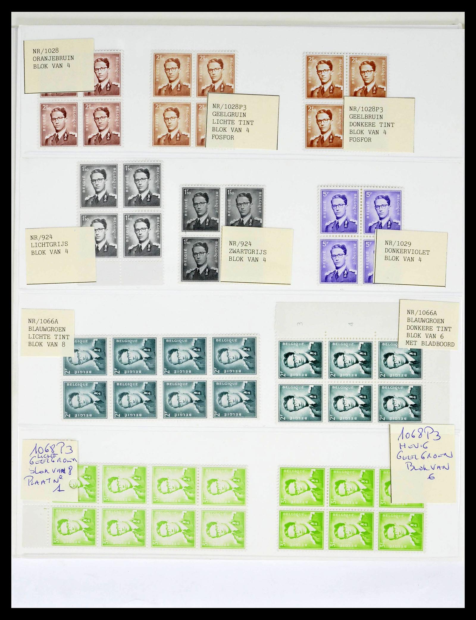 39229 0036 - Stamp collection 39229 Belgium Boudewijn with glasses 1952-1975.