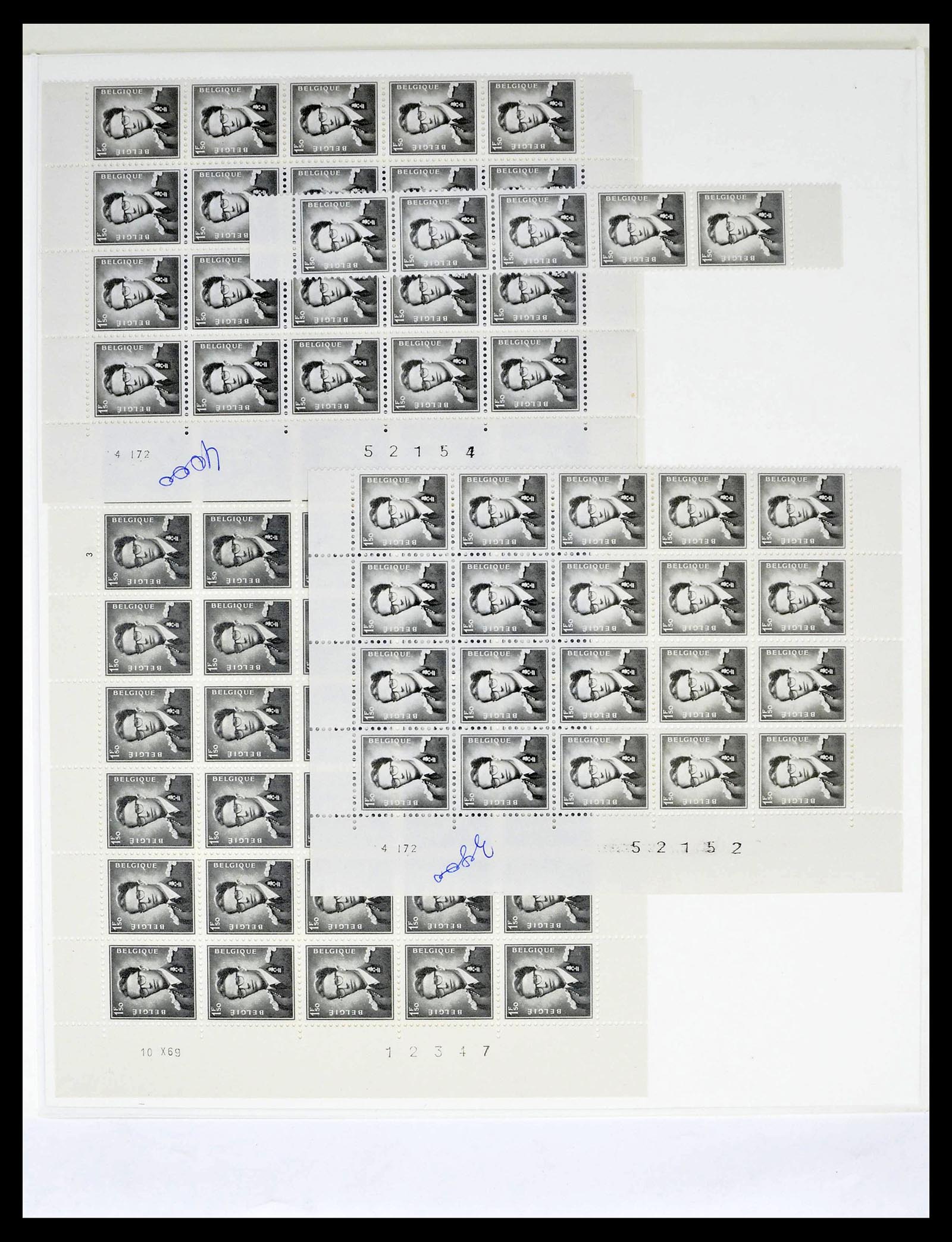 39229 0037 - Stamp collection 39229 Belgium Boudewijn with glasses 1952-1975.