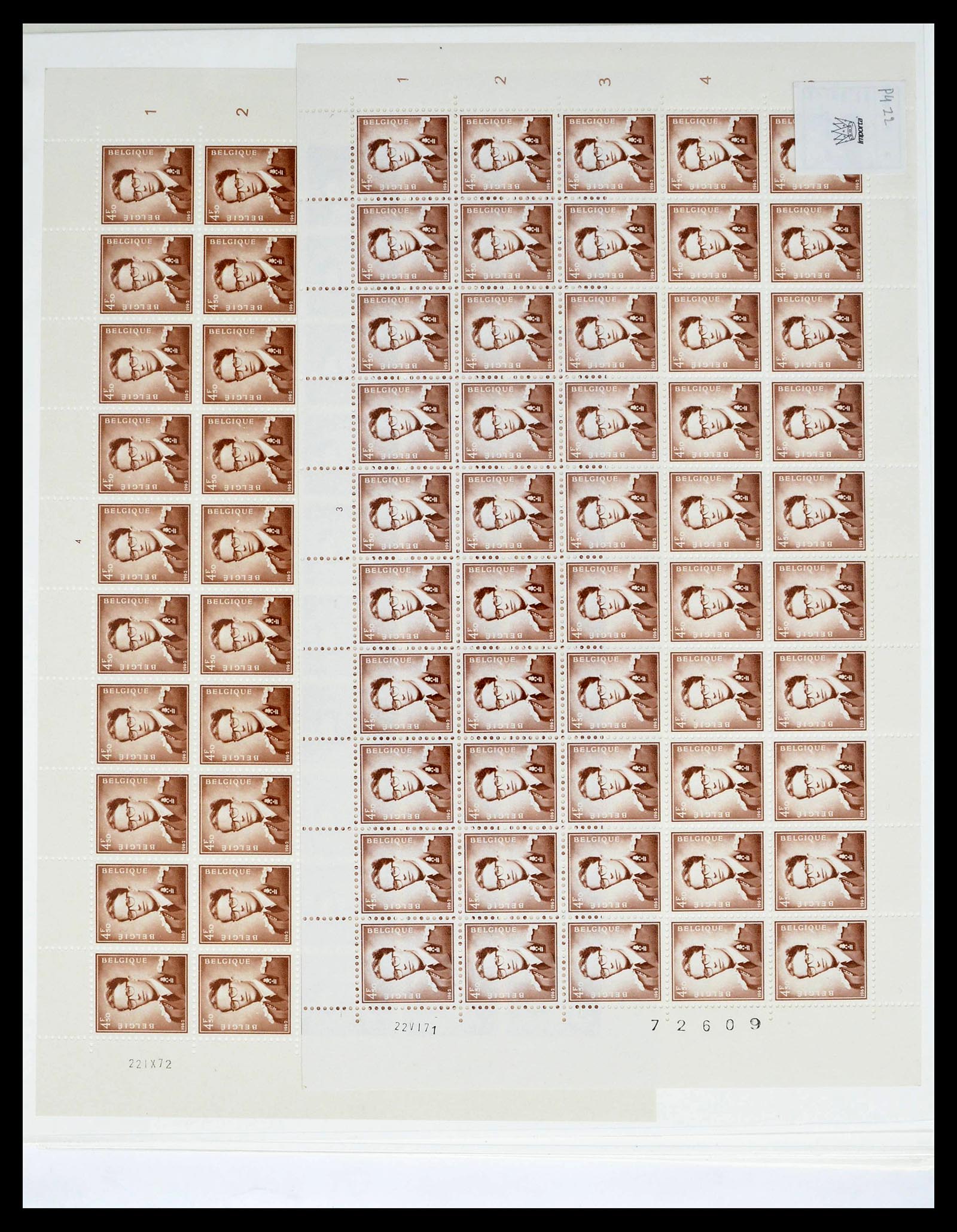 39229 0040 - Stamp collection 39229 Belgium Boudewijn with glasses 1952-1975.