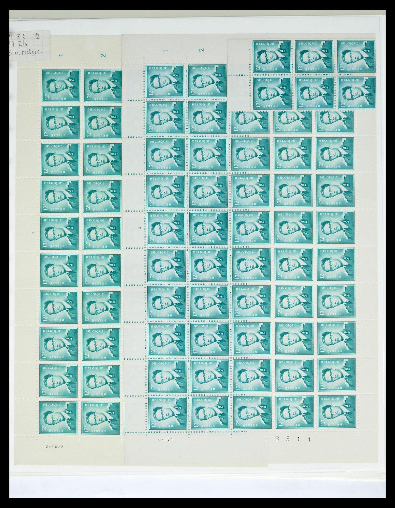 39229 0044 - Stamp collection 39229 Belgium Boudewijn with glasses 1952-1975.