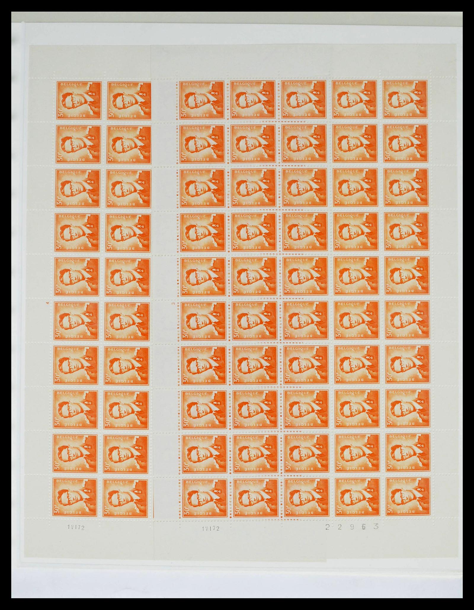 39229 0045 - Stamp collection 39229 Belgium Boudewijn with glasses 1952-1975.