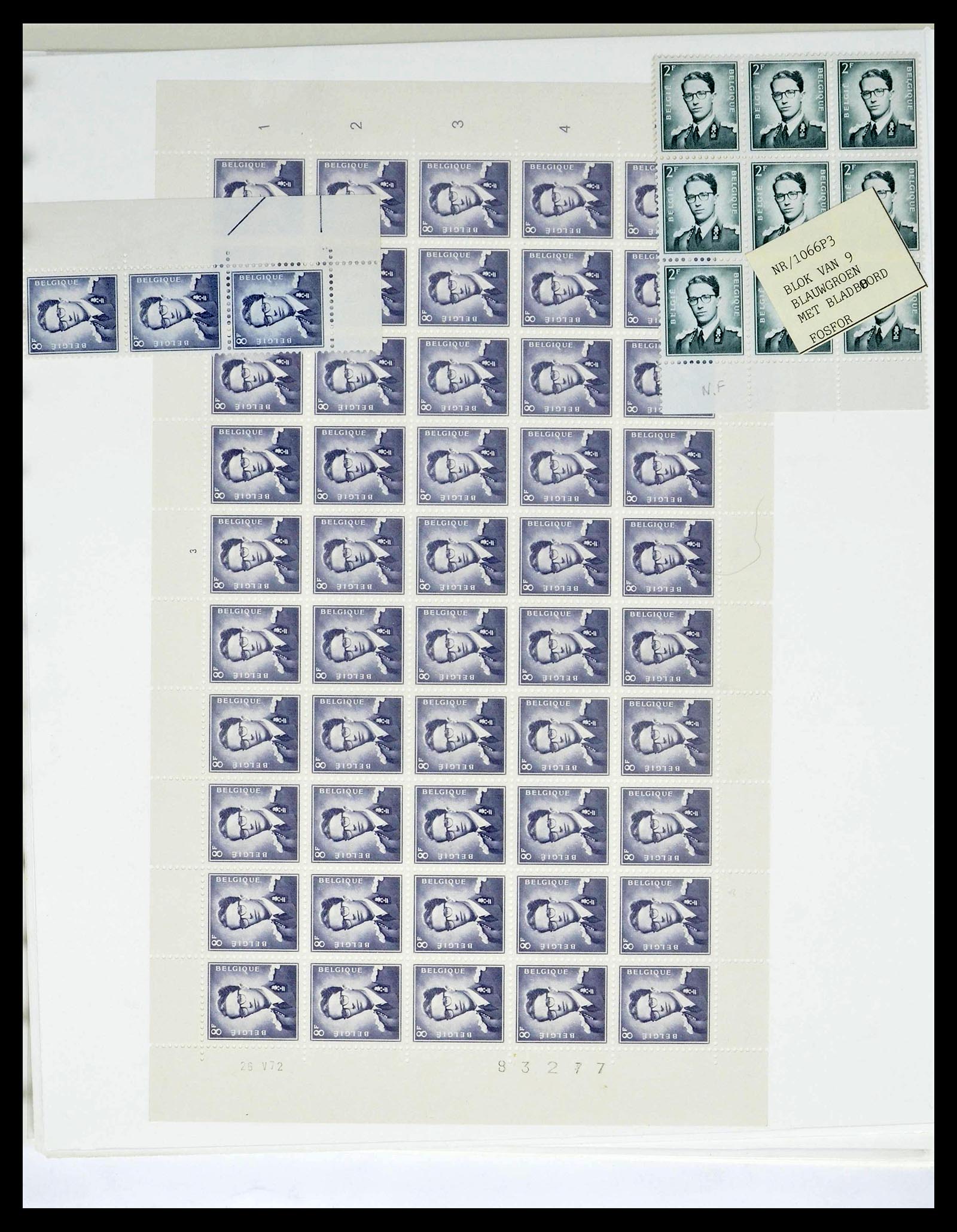 39229 0046 - Stamp collection 39229 Belgium Boudewijn with glasses 1952-1975.