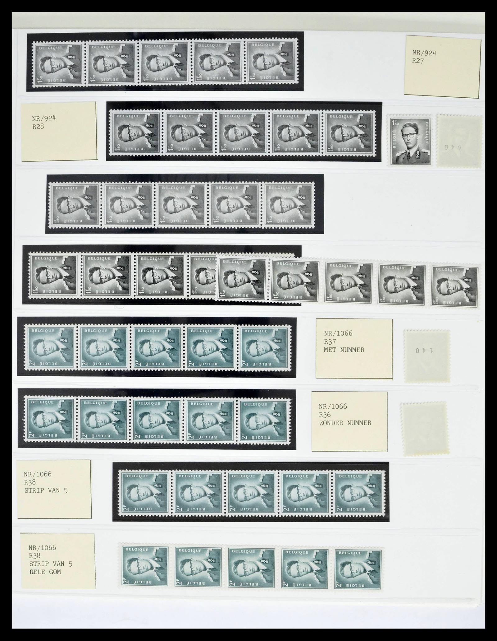 39229 0047 - Stamp collection 39229 Belgium Boudewijn with glasses 1952-1975.