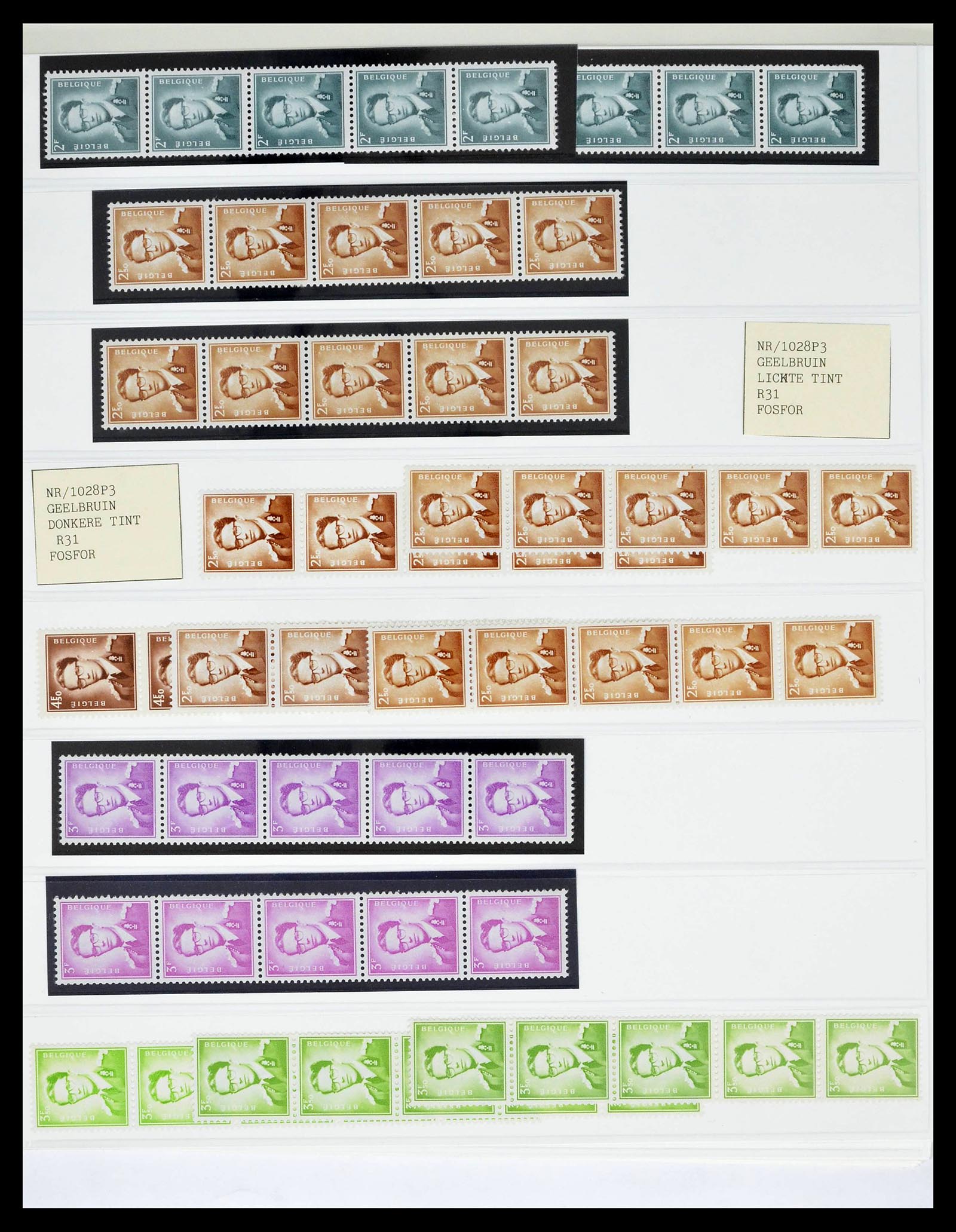 39229 0048 - Stamp collection 39229 Belgium Boudewijn with glasses 1952-1975.