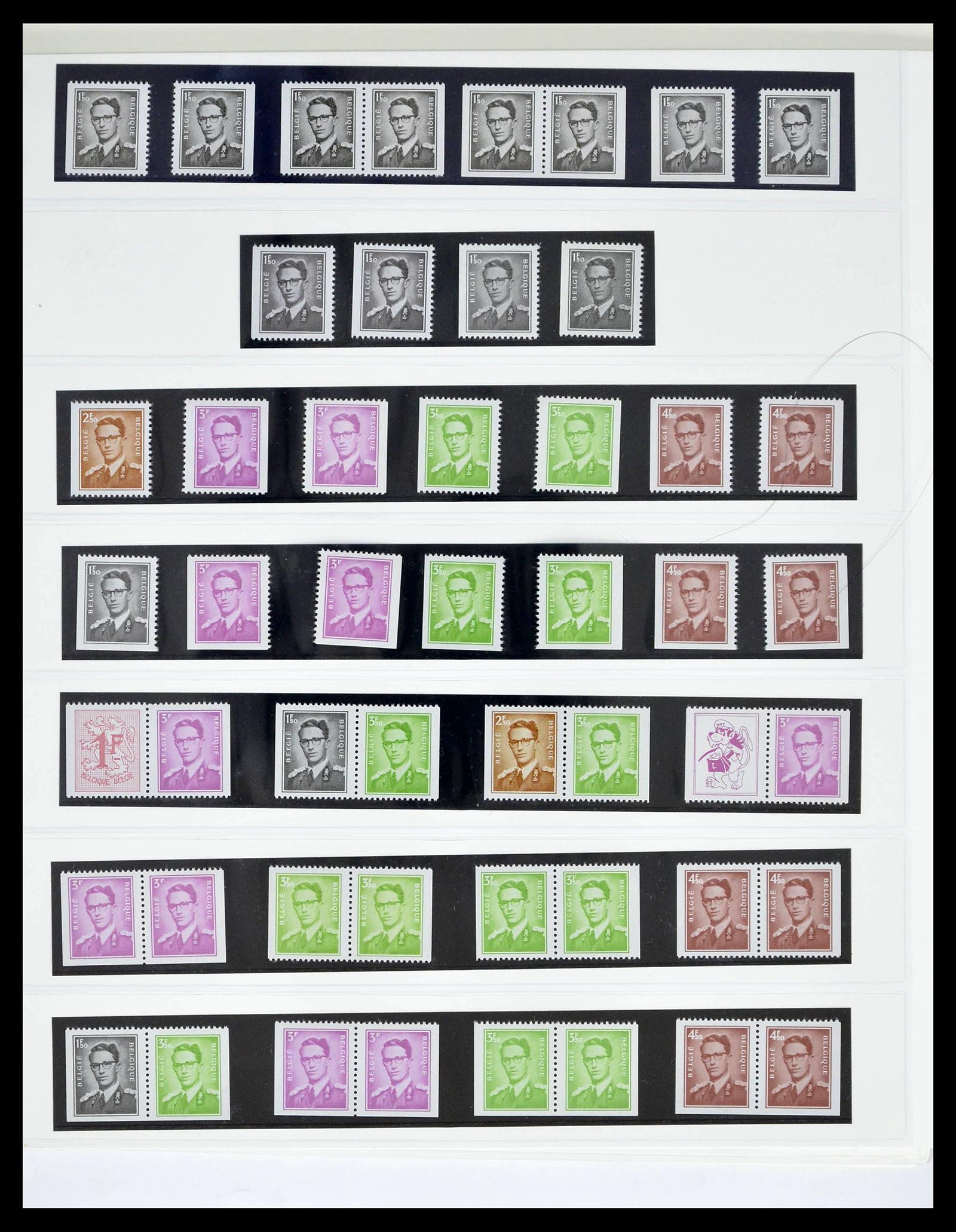 39229 0050 - Stamp collection 39229 Belgium Boudewijn with glasses 1952-1975.
