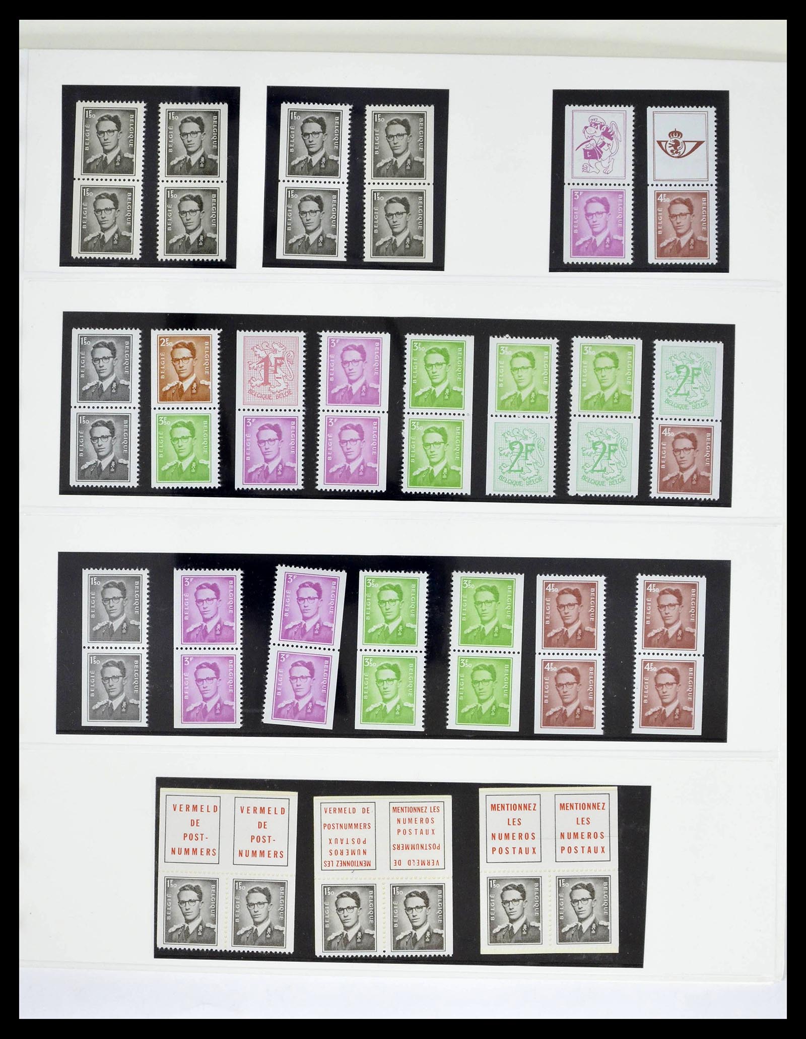 39229 0051 - Stamp collection 39229 Belgium Boudewijn with glasses 1952-1975.