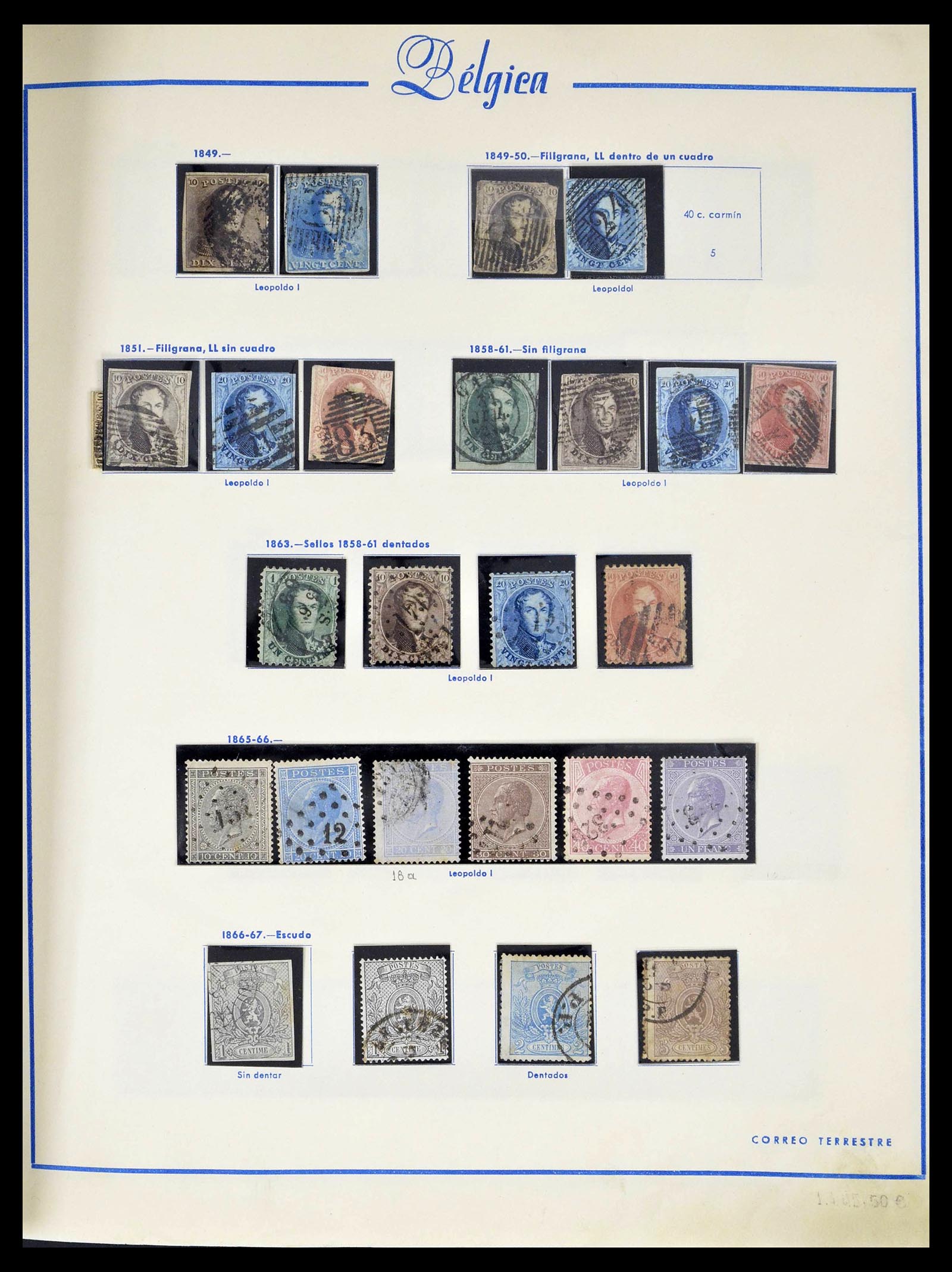 39230 0002 - Postzegelverzameling 39230 België 1849-1976.