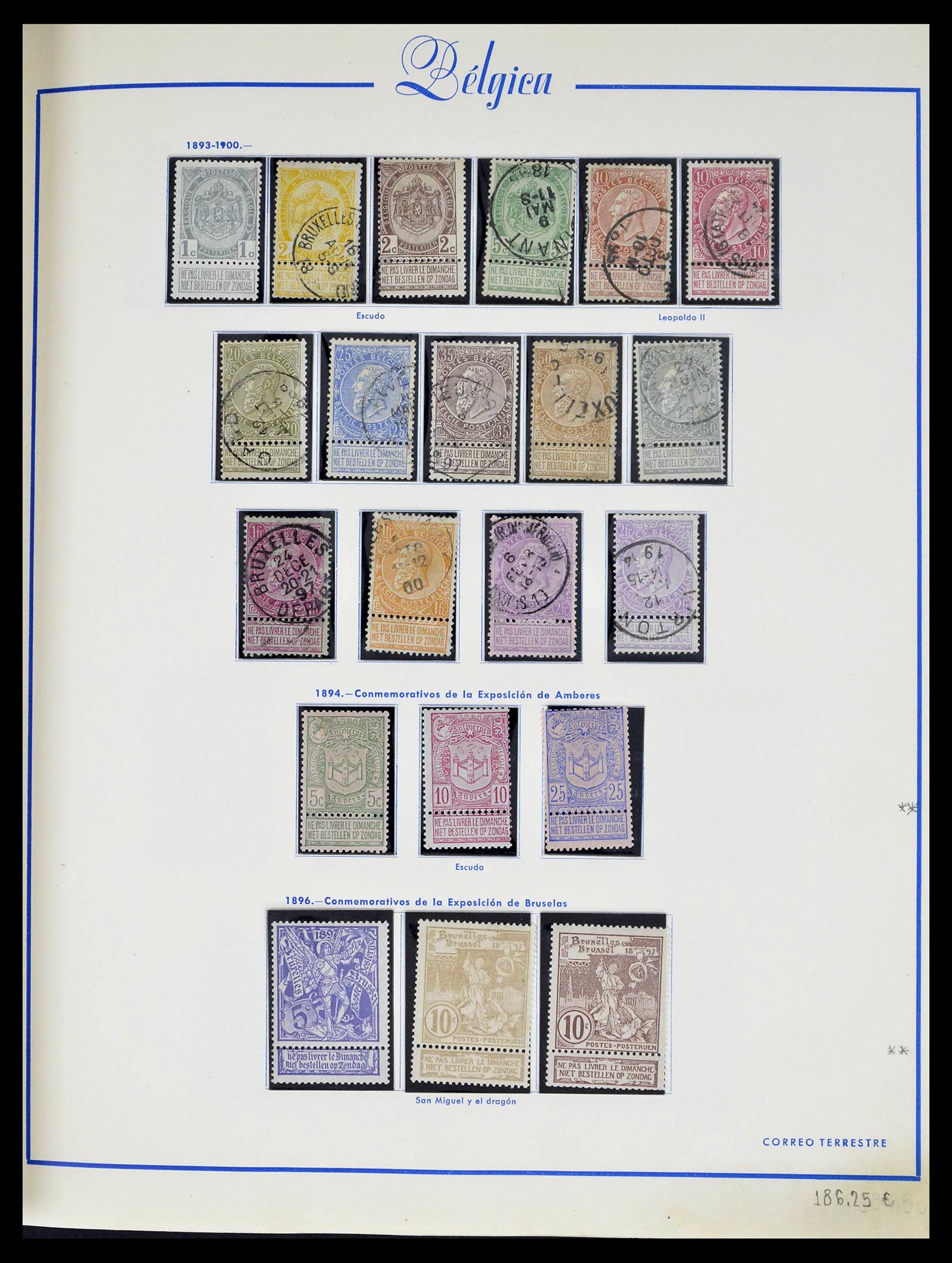 39230 0005 - Postzegelverzameling 39230 België 1849-1976.