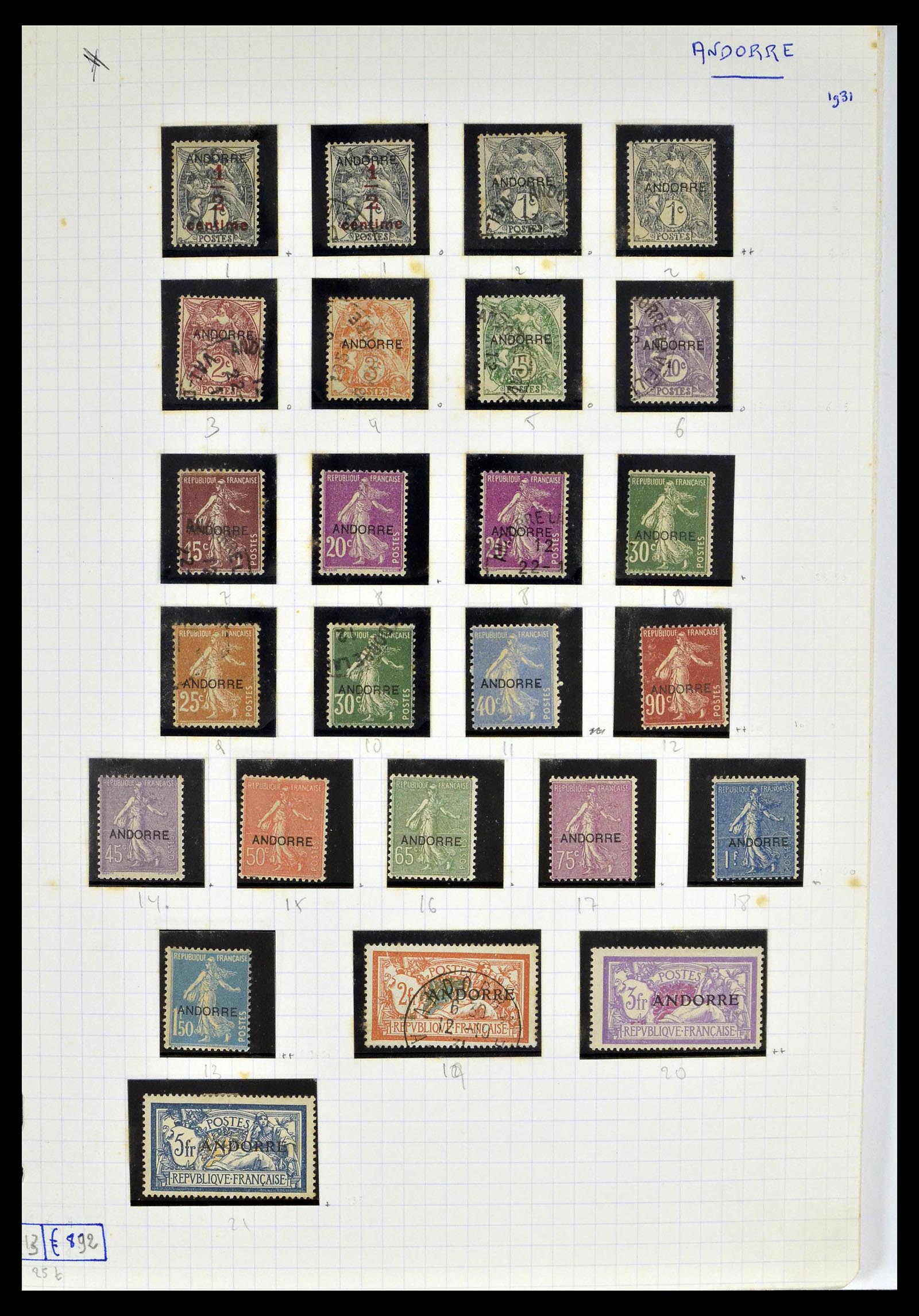 39232 0002 - Postzegelverzameling 39232 Frans Andorra 1931-2013.