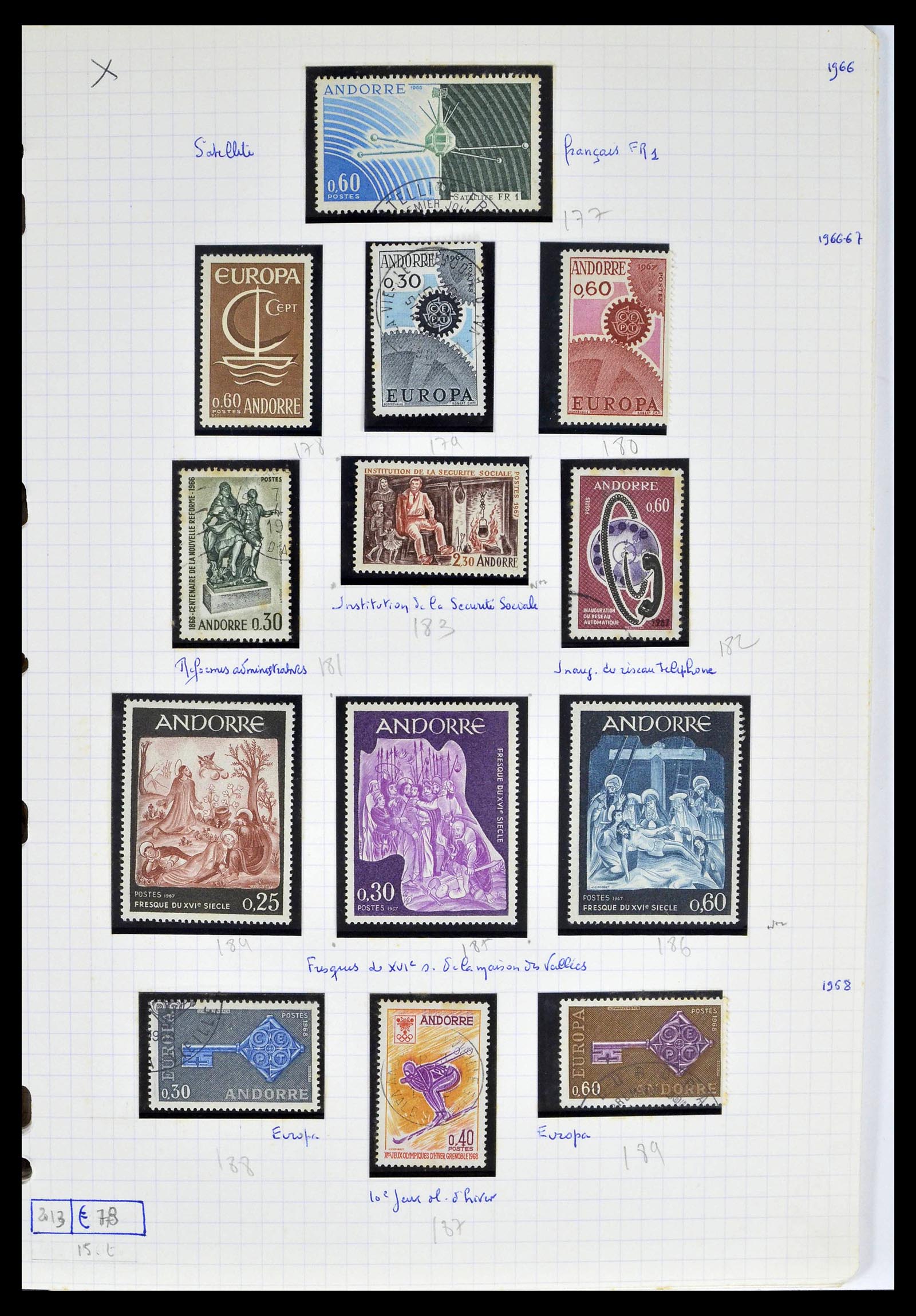 39232 0019 - Postzegelverzameling 39232 Frans Andorra 1931-2013.