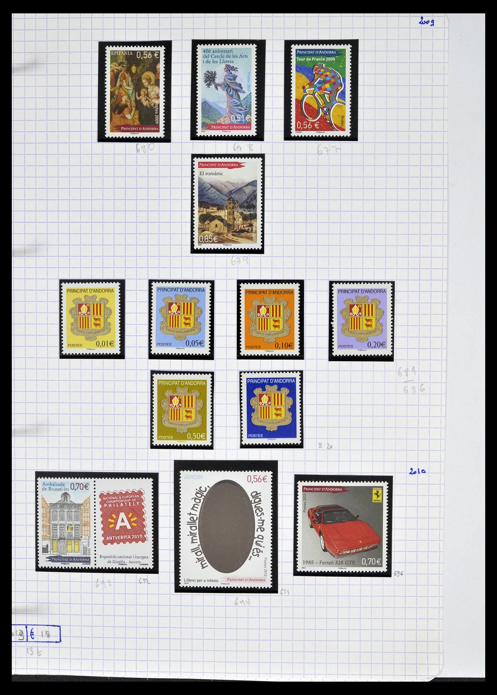 39232 0065 - Postzegelverzameling 39232 Frans Andorra 1931-2013.