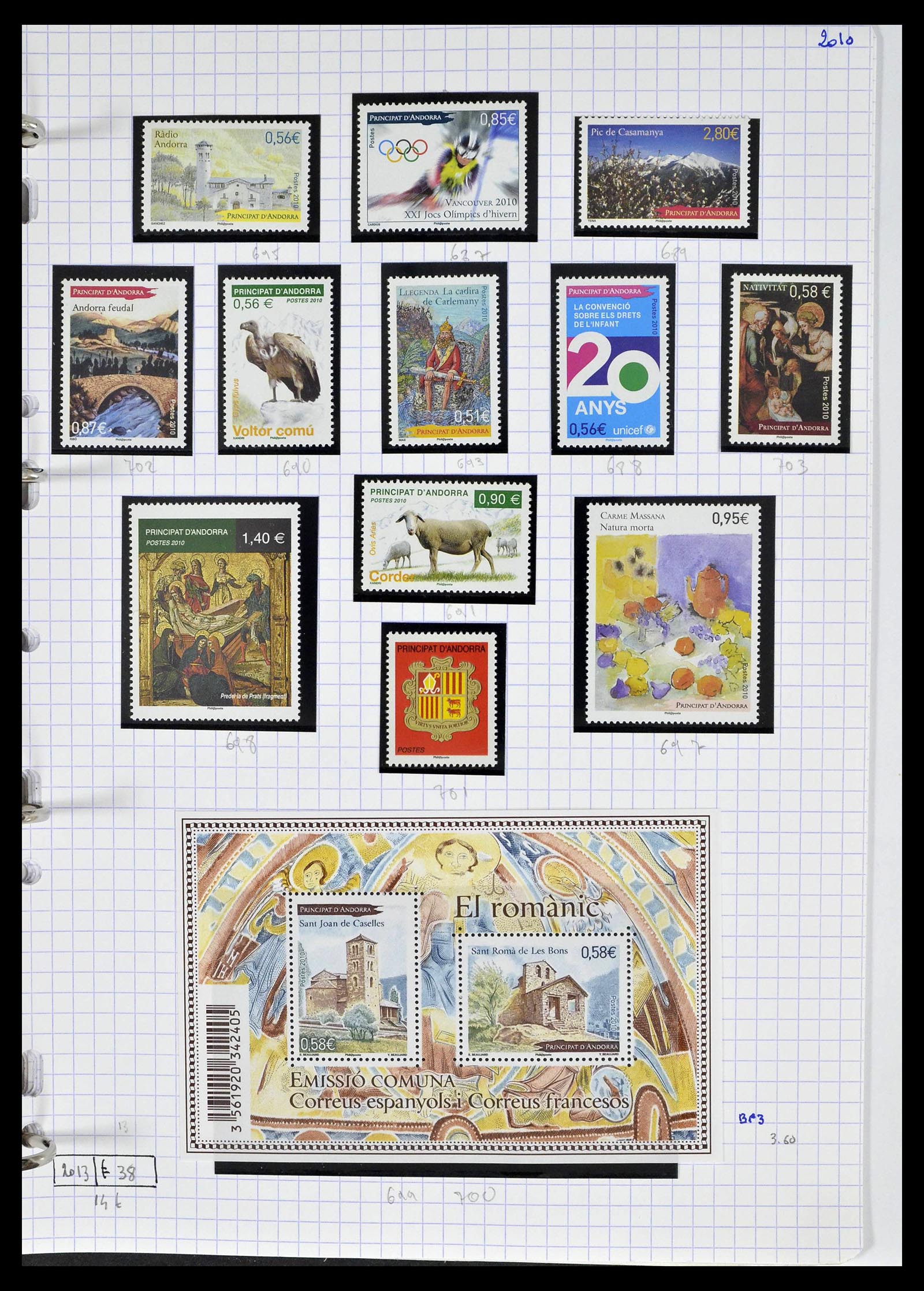 39232 0066 - Postzegelverzameling 39232 Frans Andorra 1931-2013.