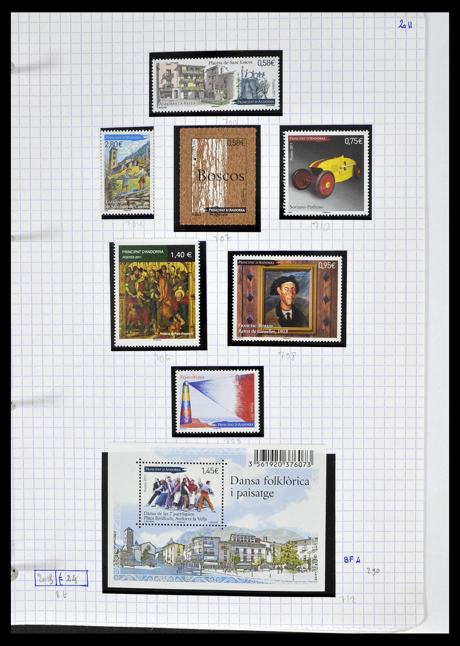 39232 0067 - Postzegelverzameling 39232 Frans Andorra 1931-2013.