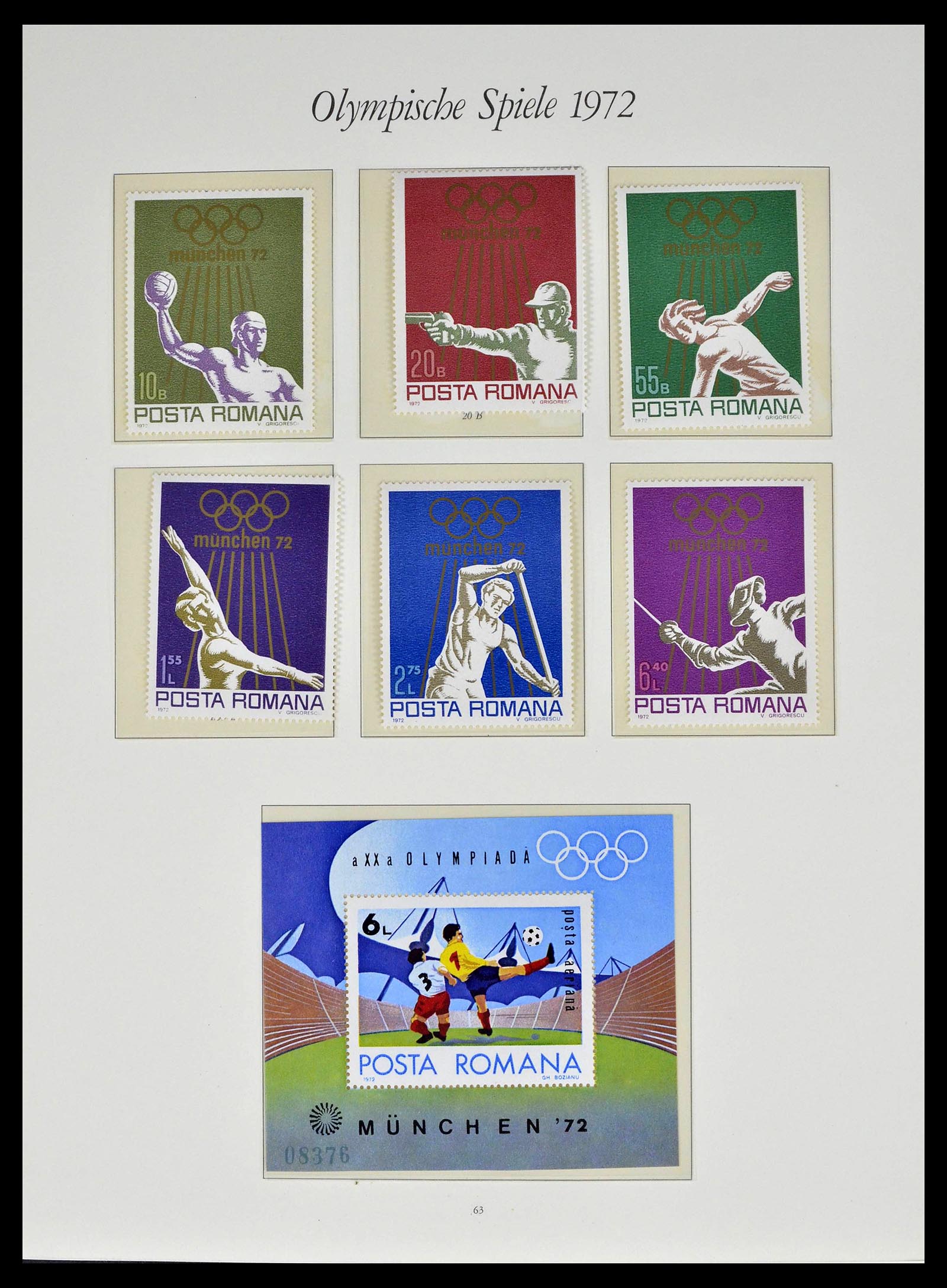 39237 0008 - Stamp collection 39237 Olympics 1972.