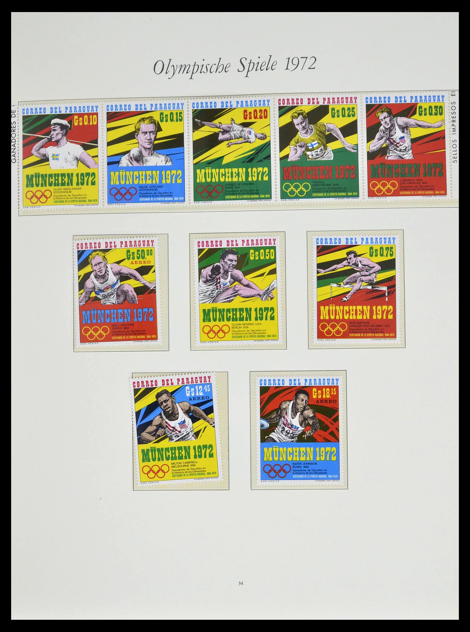 39237 0092 - Stamp collection 39237 Olympics 1972.