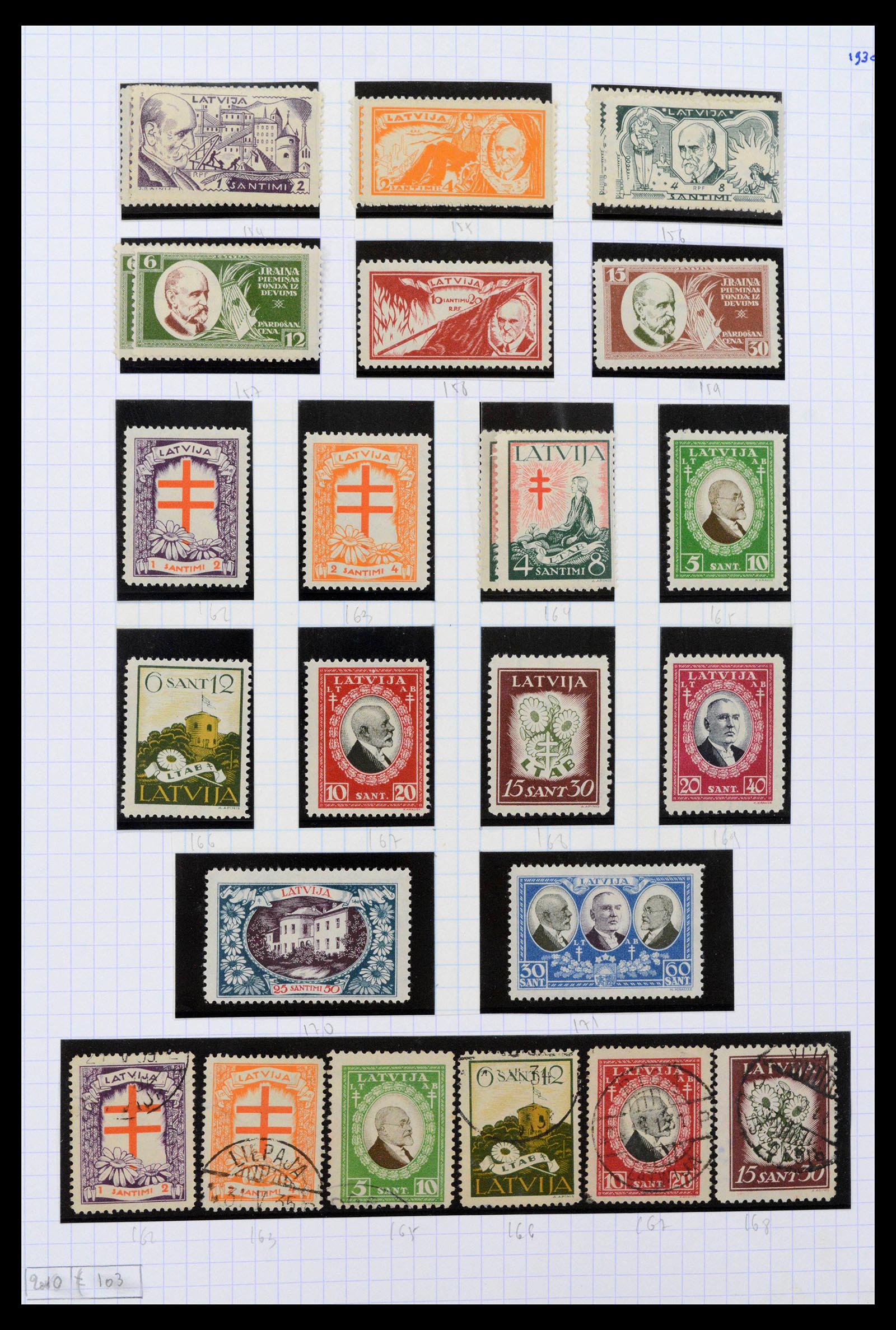 39238 0014 - Stamp collection 39238 Latvia 1919-2008.