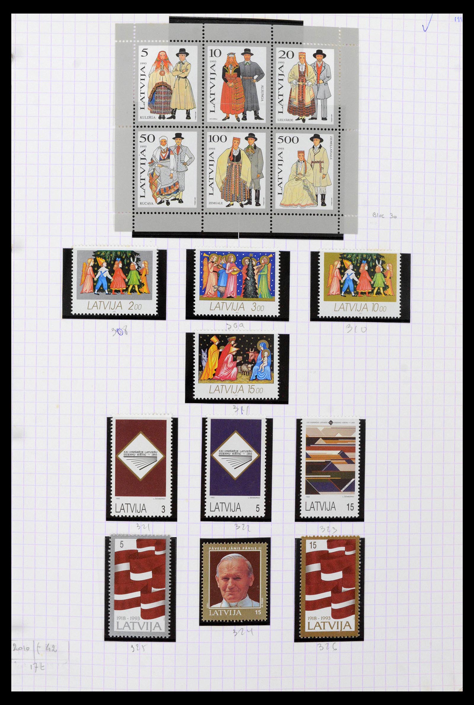 39238 0030 - Postzegelverzameling 39238 Letland 1919-2008.
