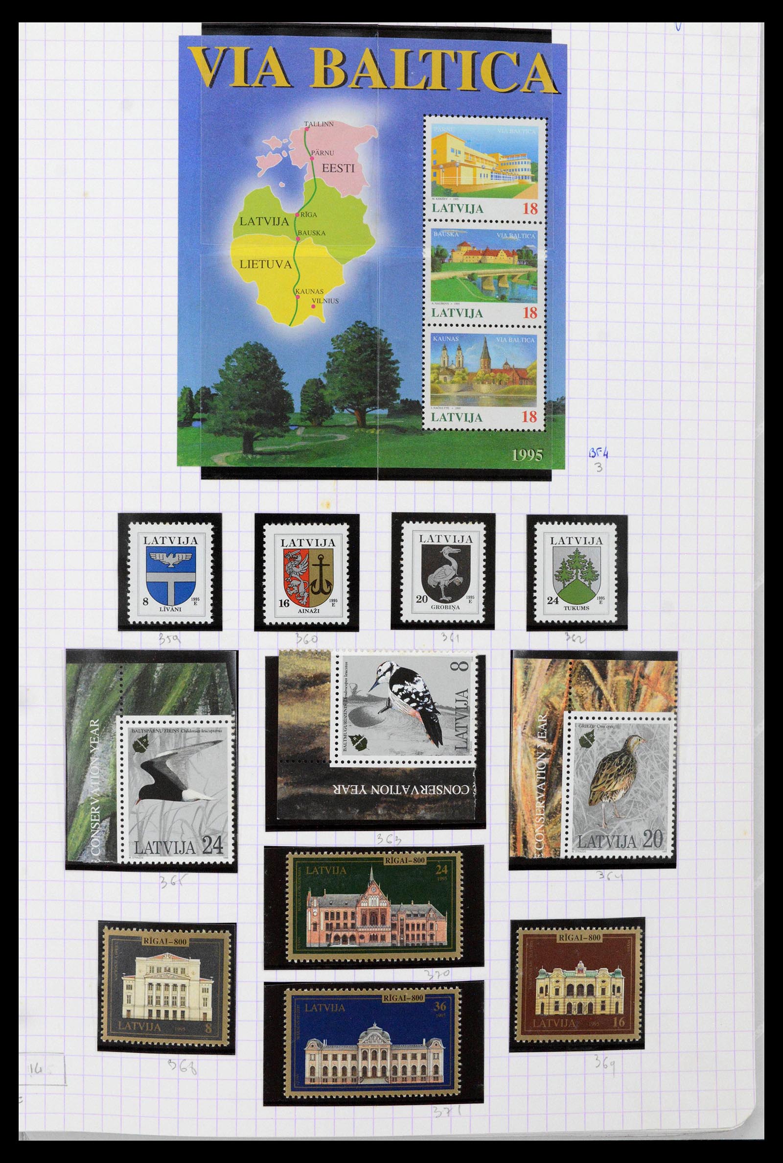 39238 0034 - Postzegelverzameling 39238 Letland 1919-2008.