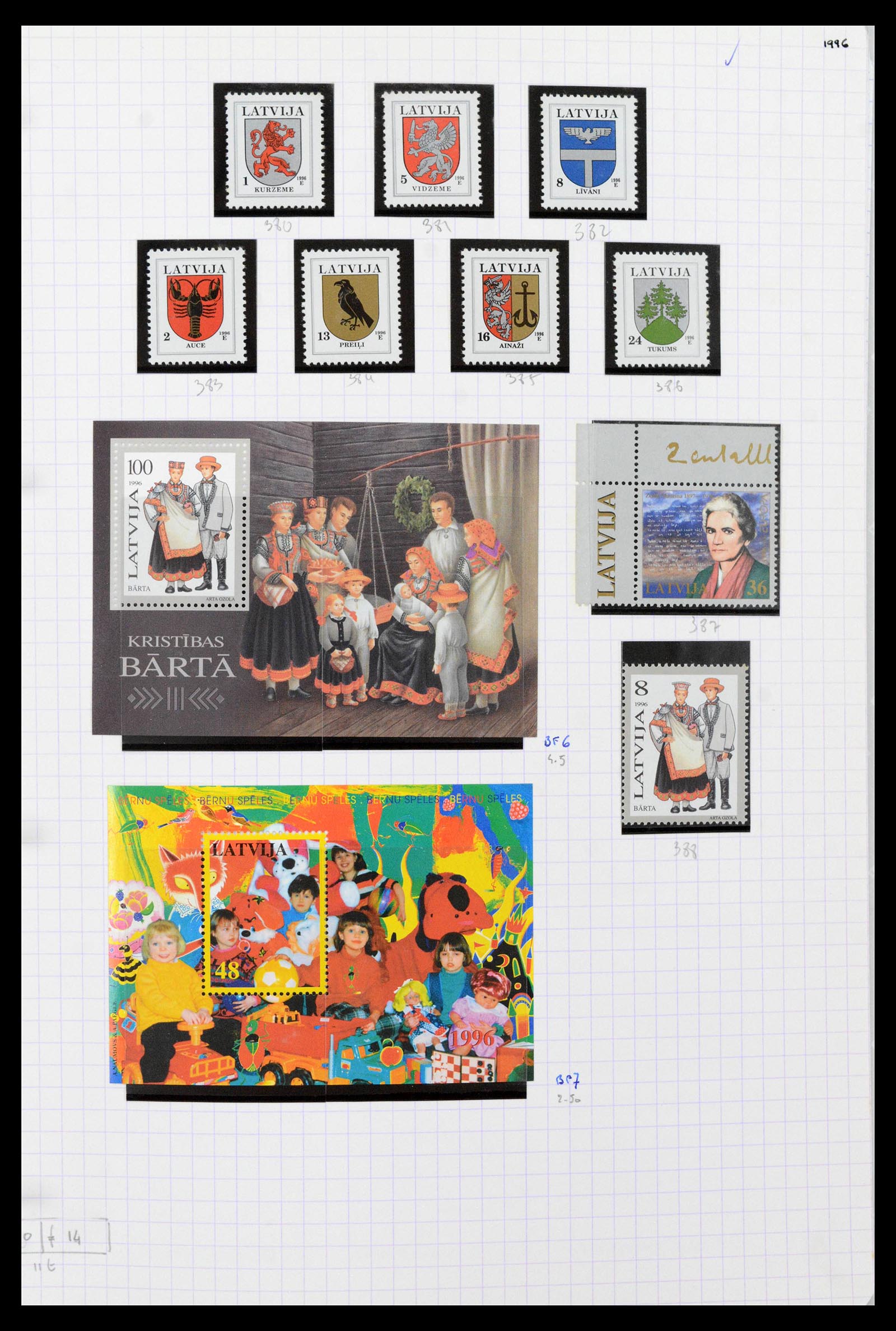 39238 0036 - Postzegelverzameling 39238 Letland 1919-2008.