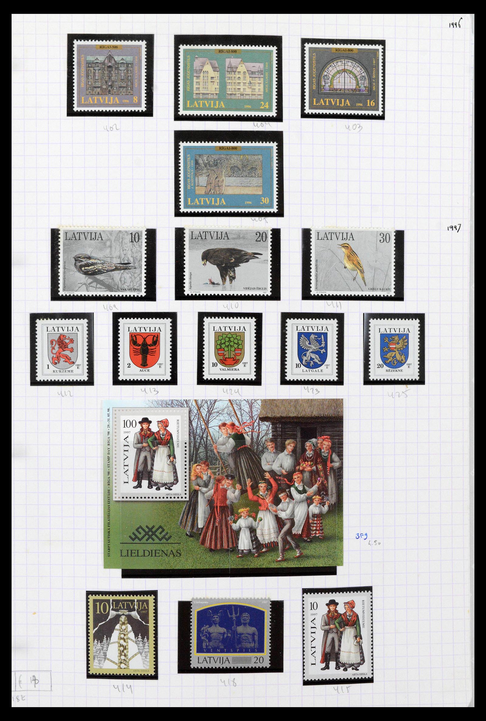 39238 0038 - Postzegelverzameling 39238 Letland 1919-2008.