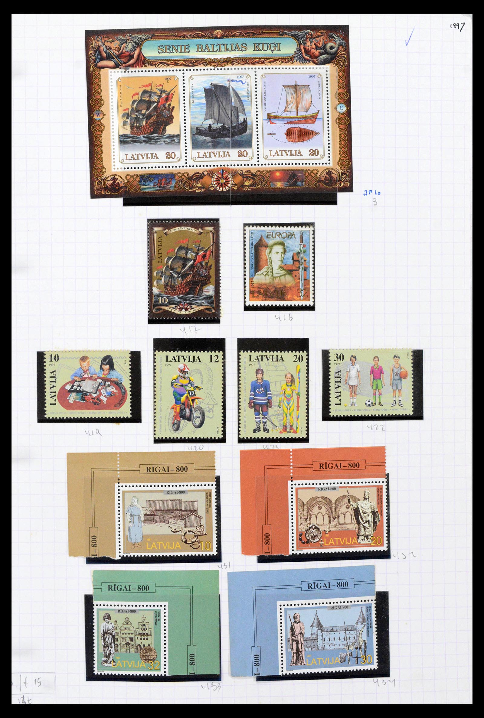 39238 0041 - Postzegelverzameling 39238 Letland 1919-2008.
