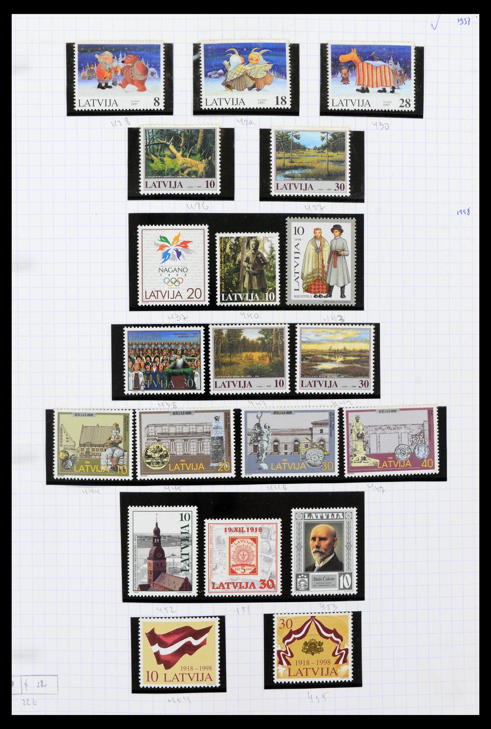 39238 0043 - Postzegelverzameling 39238 Letland 1919-2008.
