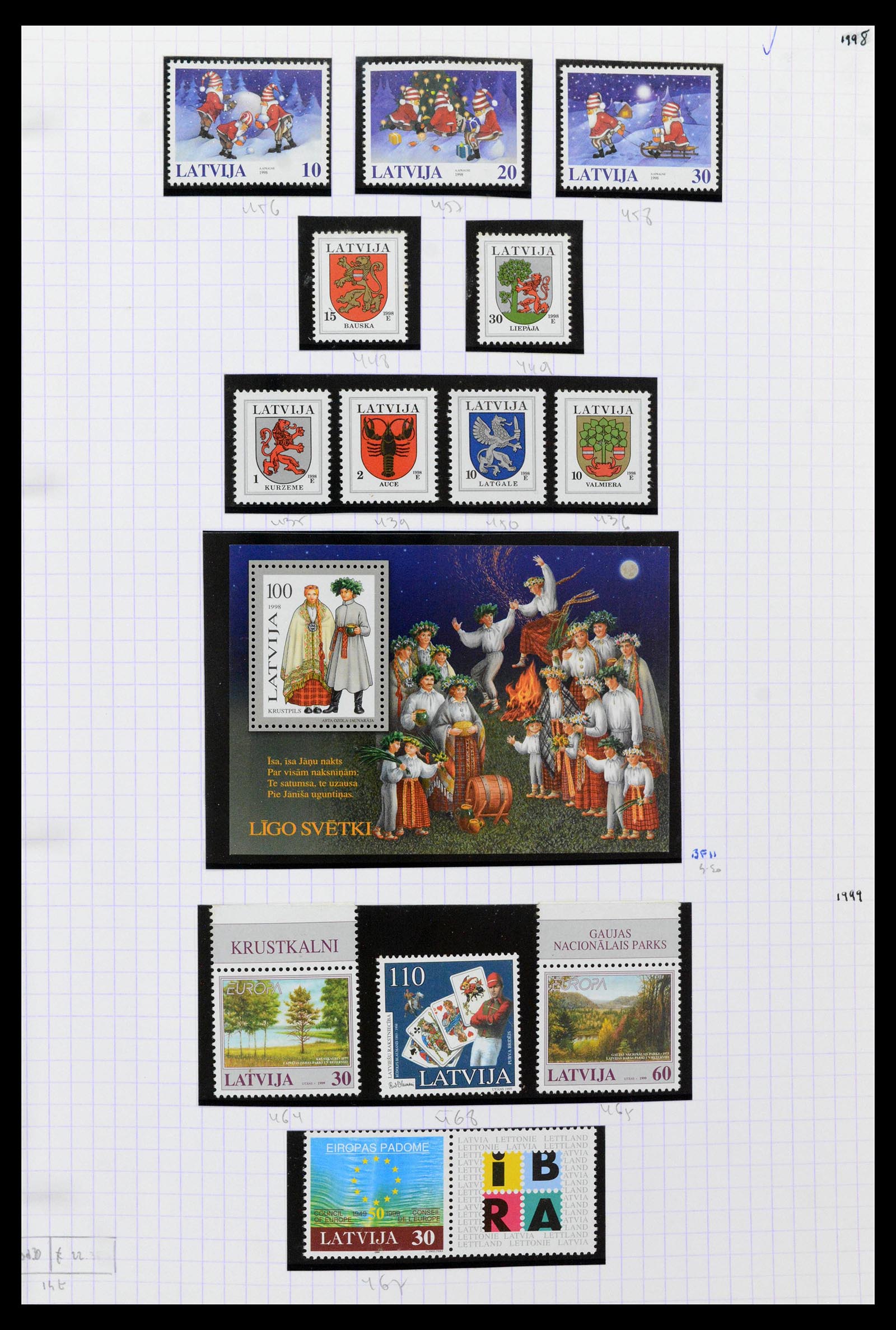 39238 0044 - Postzegelverzameling 39238 Letland 1919-2008.