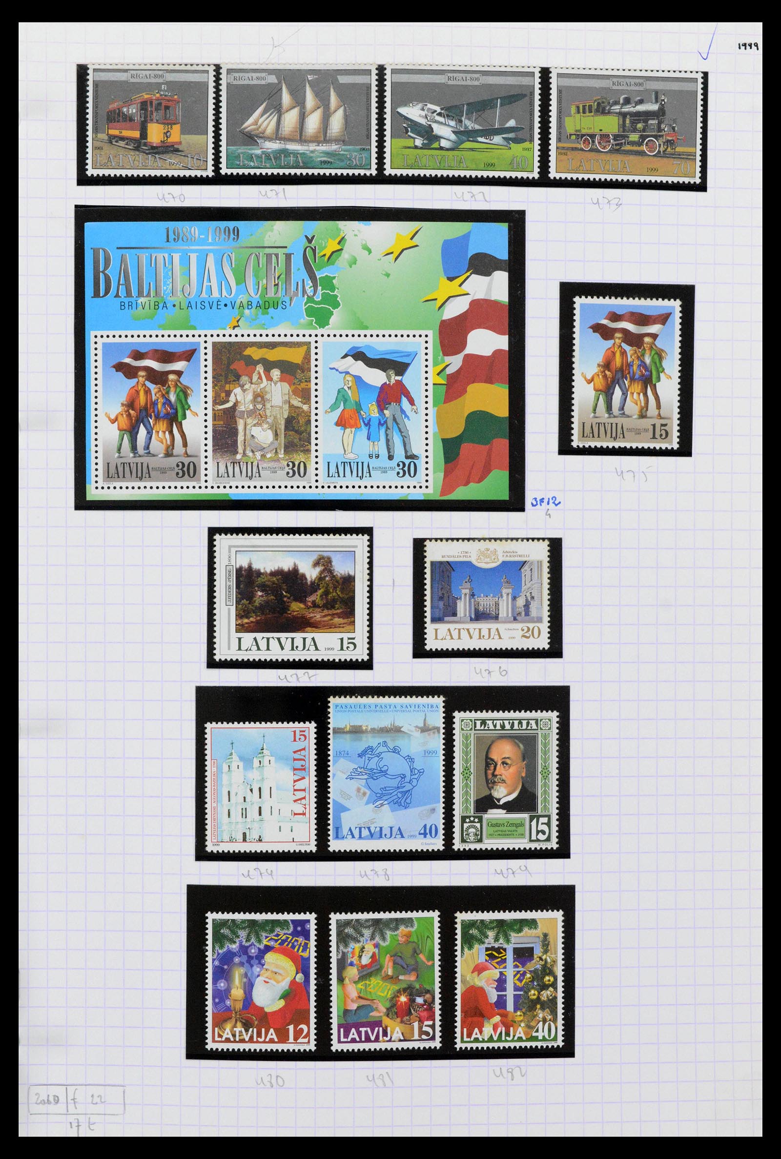 39238 0045 - Postzegelverzameling 39238 Letland 1919-2008.