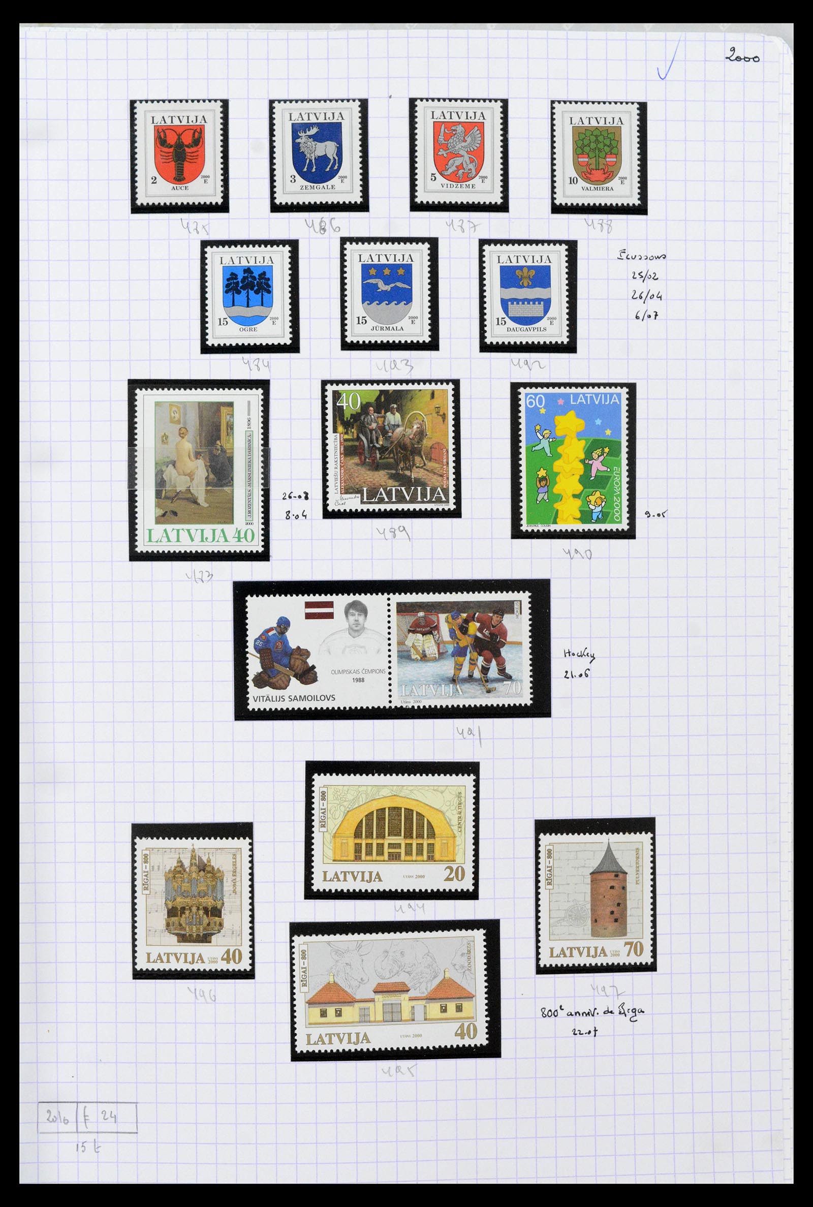 39238 0048 - Postzegelverzameling 39238 Letland 1919-2008.
