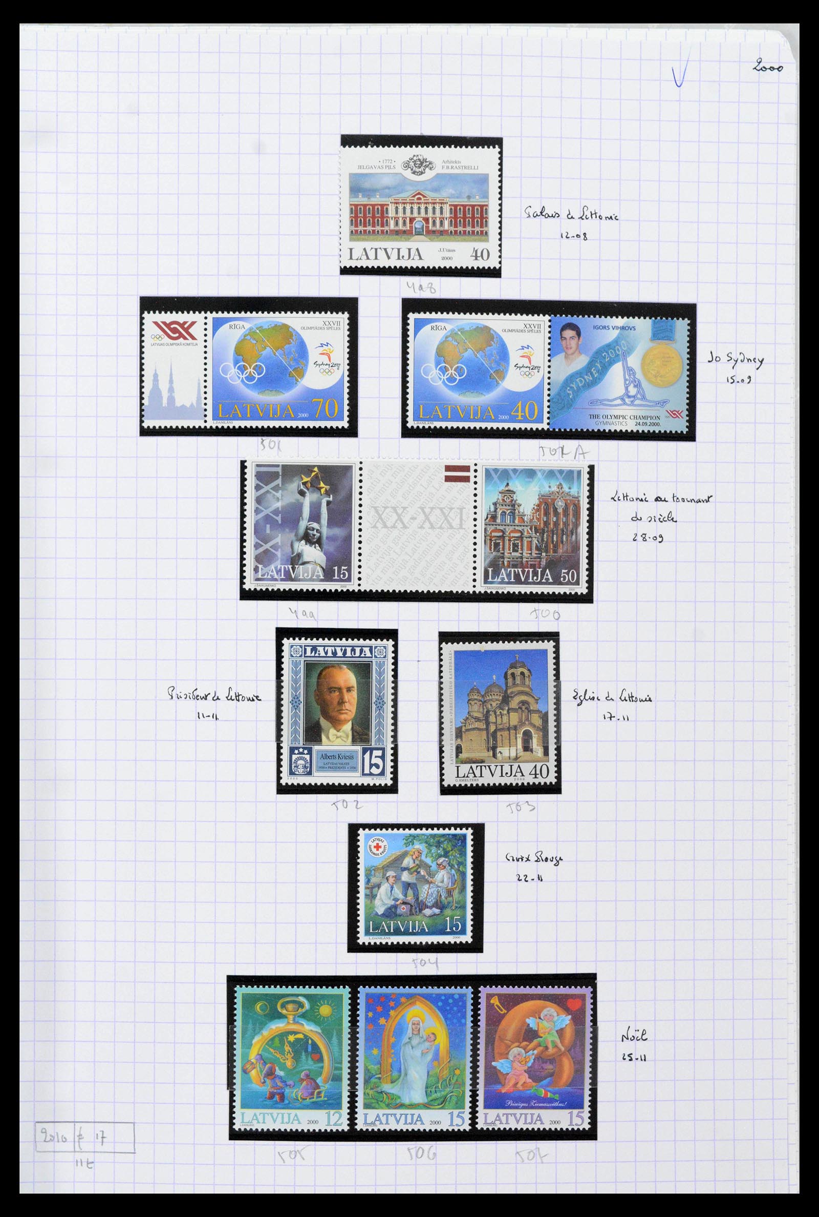 39238 0049 - Postzegelverzameling 39238 Letland 1919-2008.
