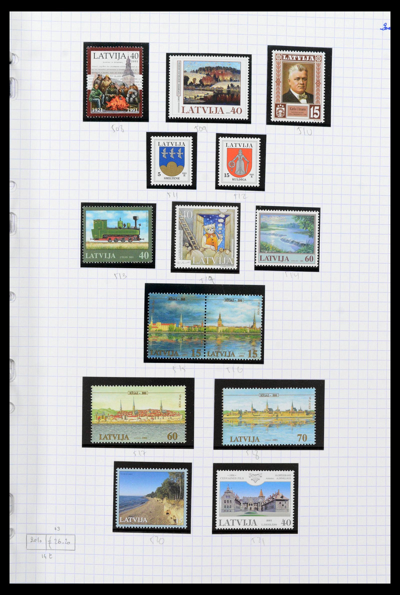 39238 0051 - Postzegelverzameling 39238 Letland 1919-2008.
