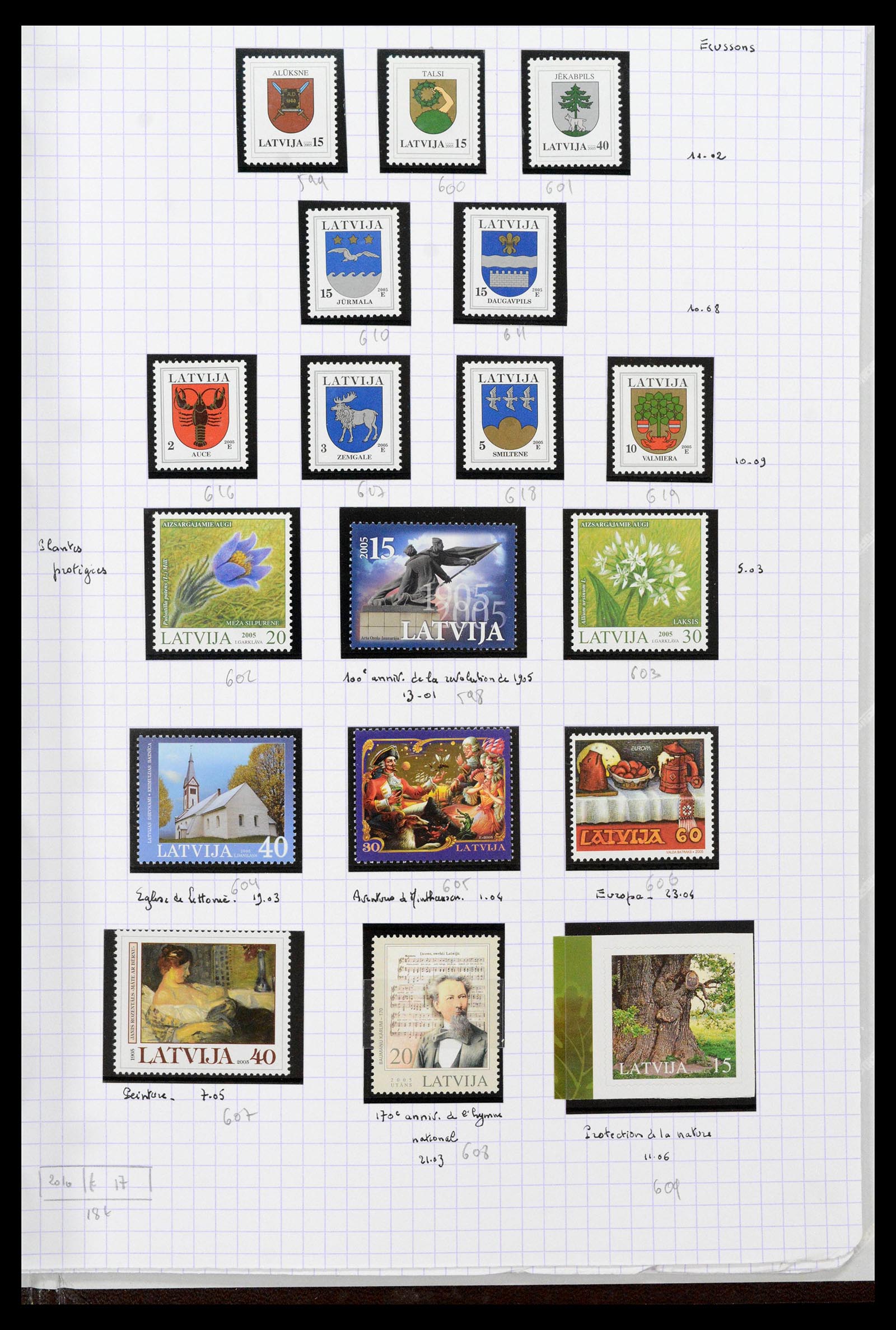 39238 0062 - Postzegelverzameling 39238 Letland 1919-2008.