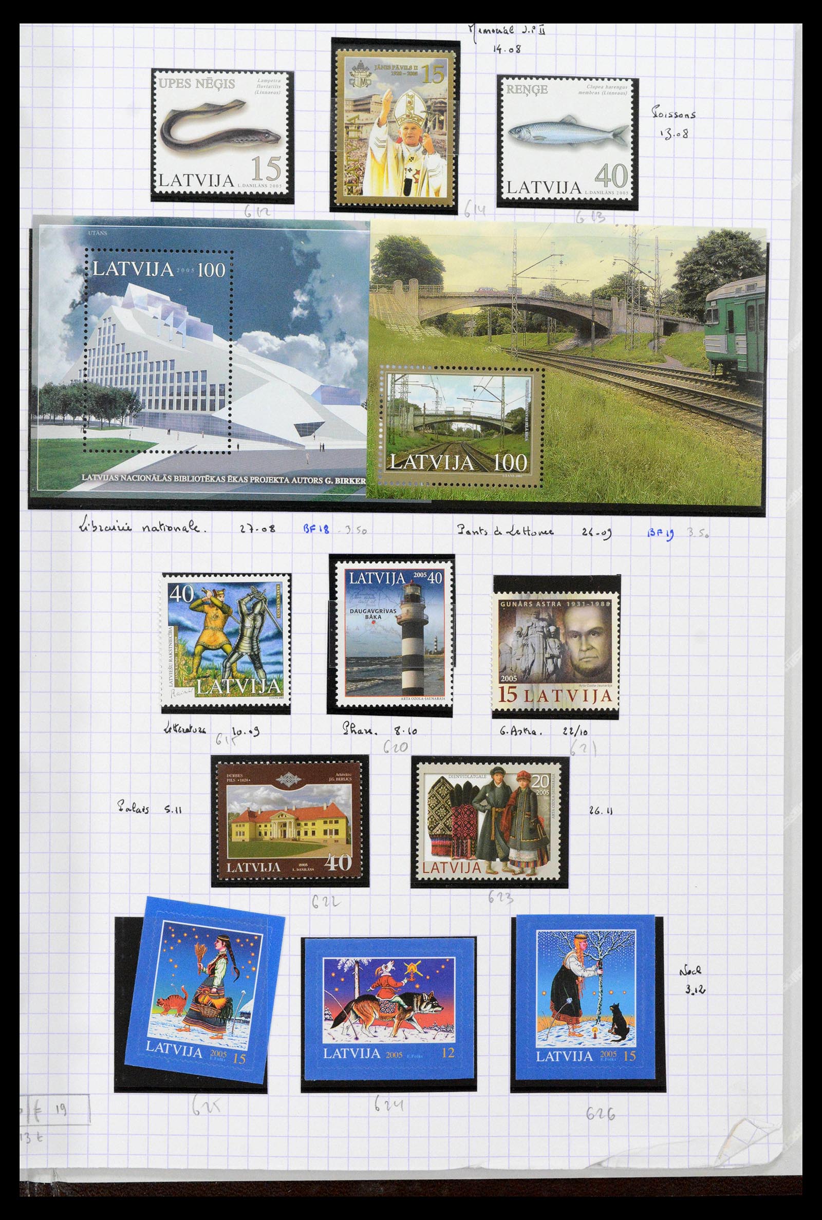 39238 0063 - Postzegelverzameling 39238 Letland 1919-2008.