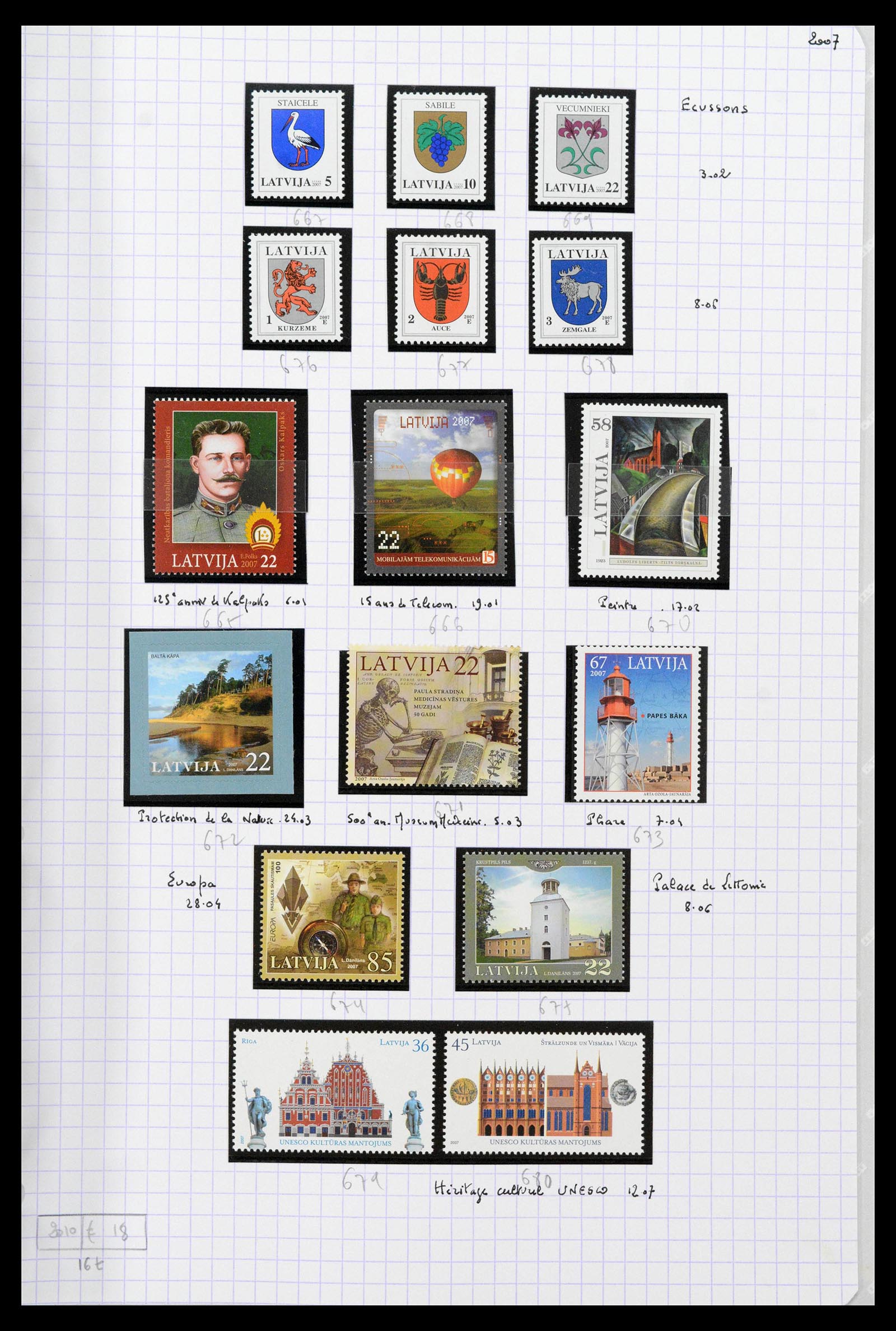 39238 0067 - Postzegelverzameling 39238 Letland 1919-2008.