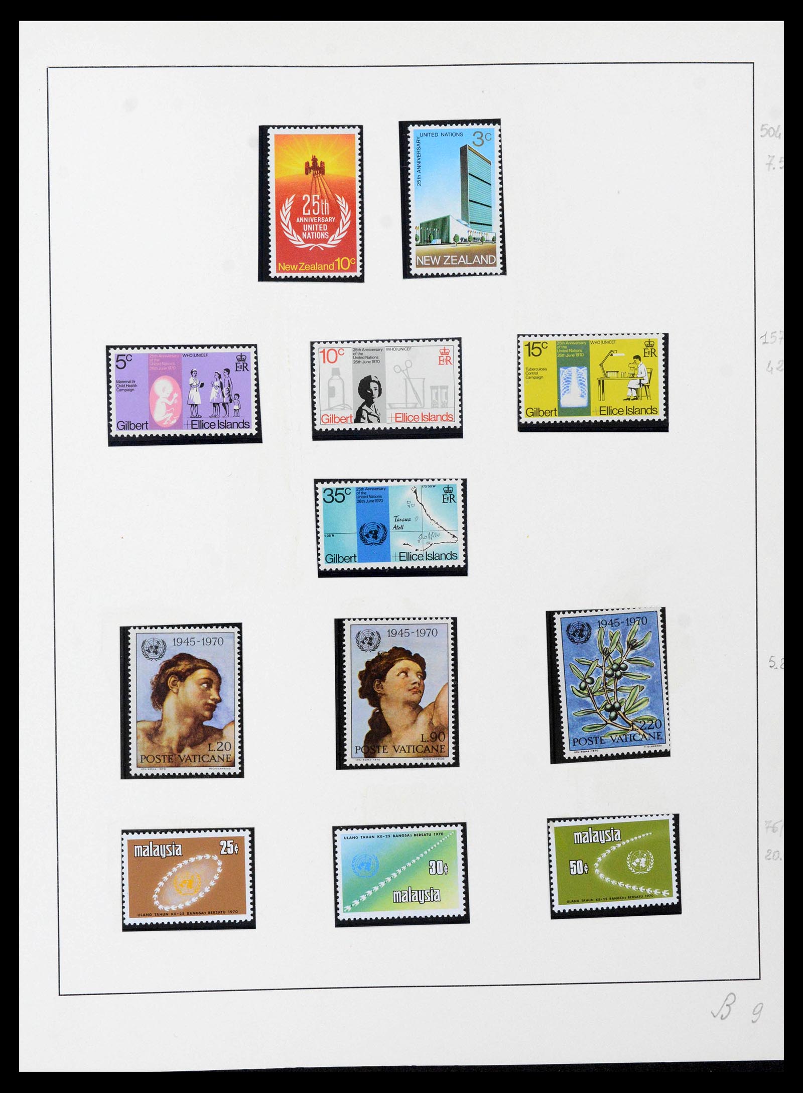 39241 0020 - Postzegelverzameling 39241 Motief Vrede 1950-1980.