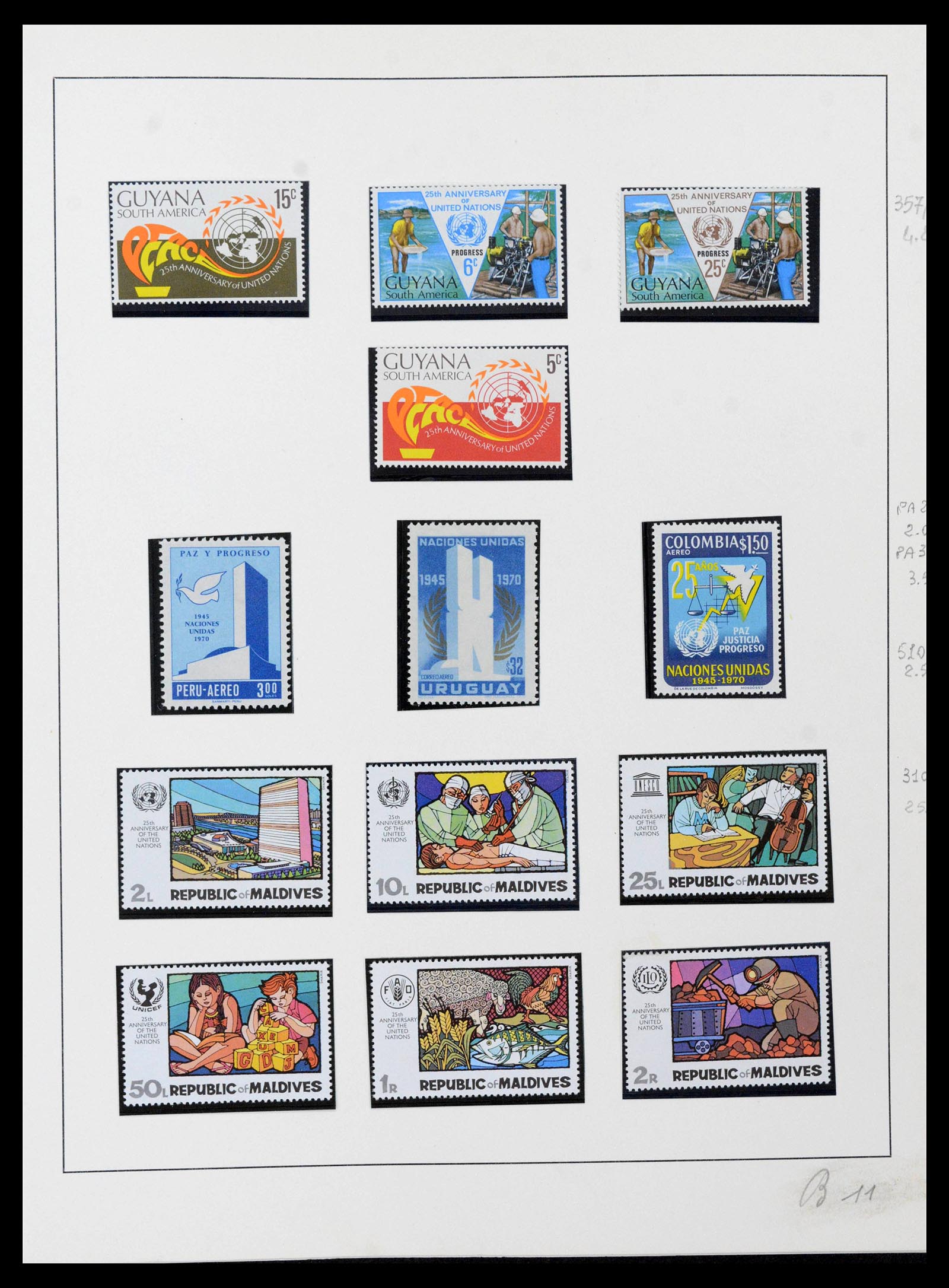 39241 0022 - Postzegelverzameling 39241 Motief Vrede 1950-1980.