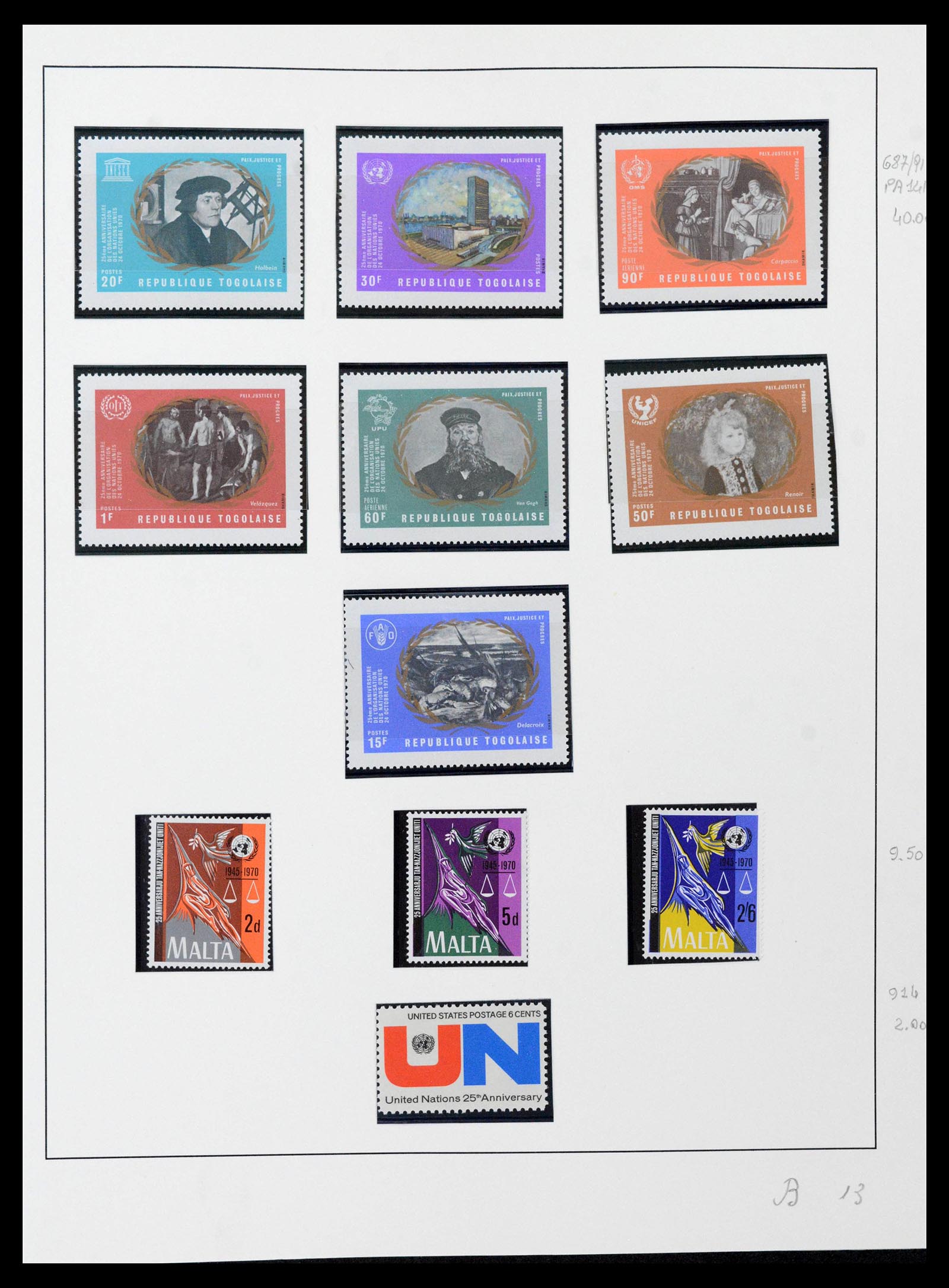 39241 0024 - Stamp collection 39241 Thematic collection Peace 1950-1980.