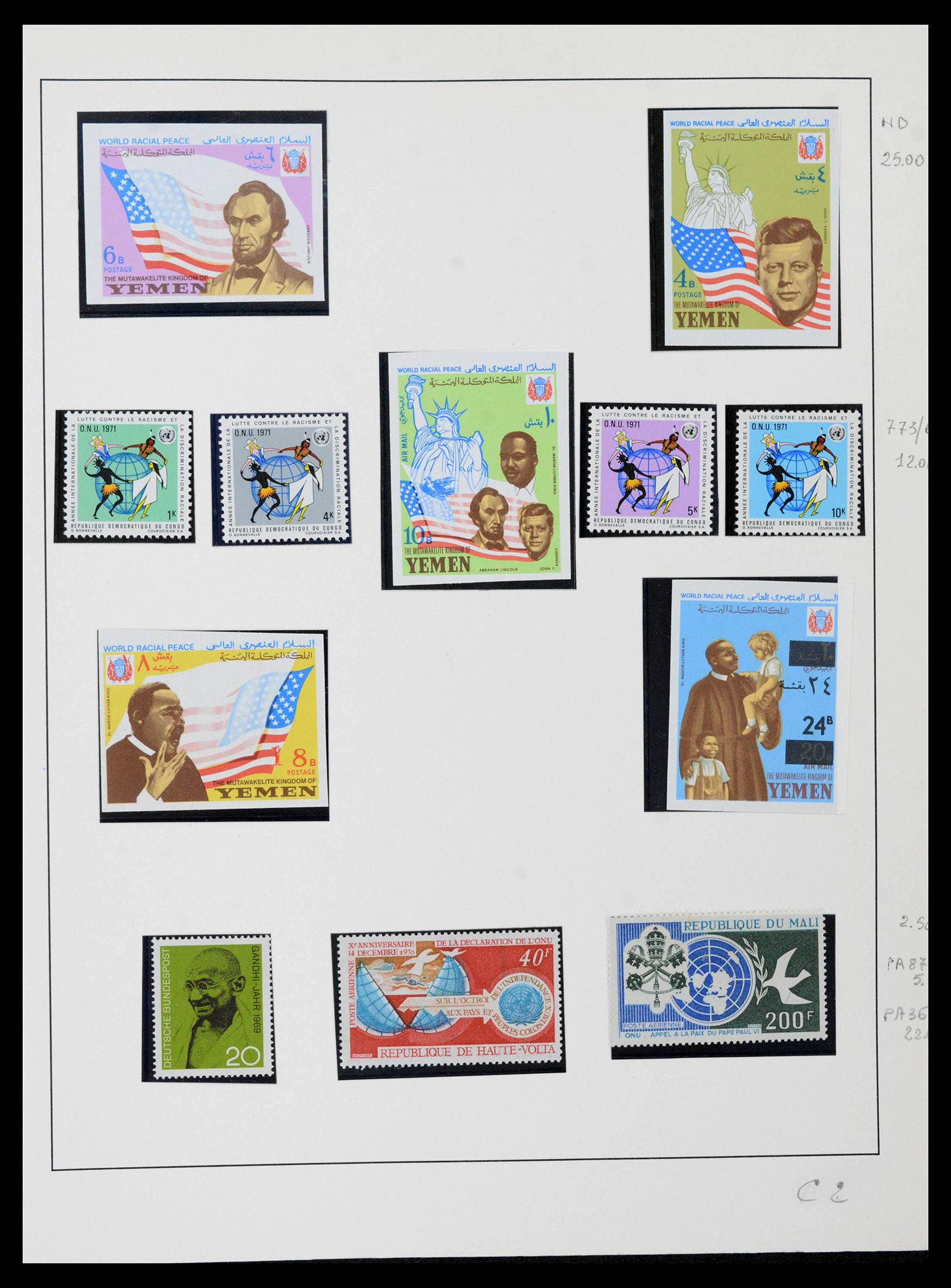39241 0030 - Postzegelverzameling 39241 Motief Vrede 1950-1980.