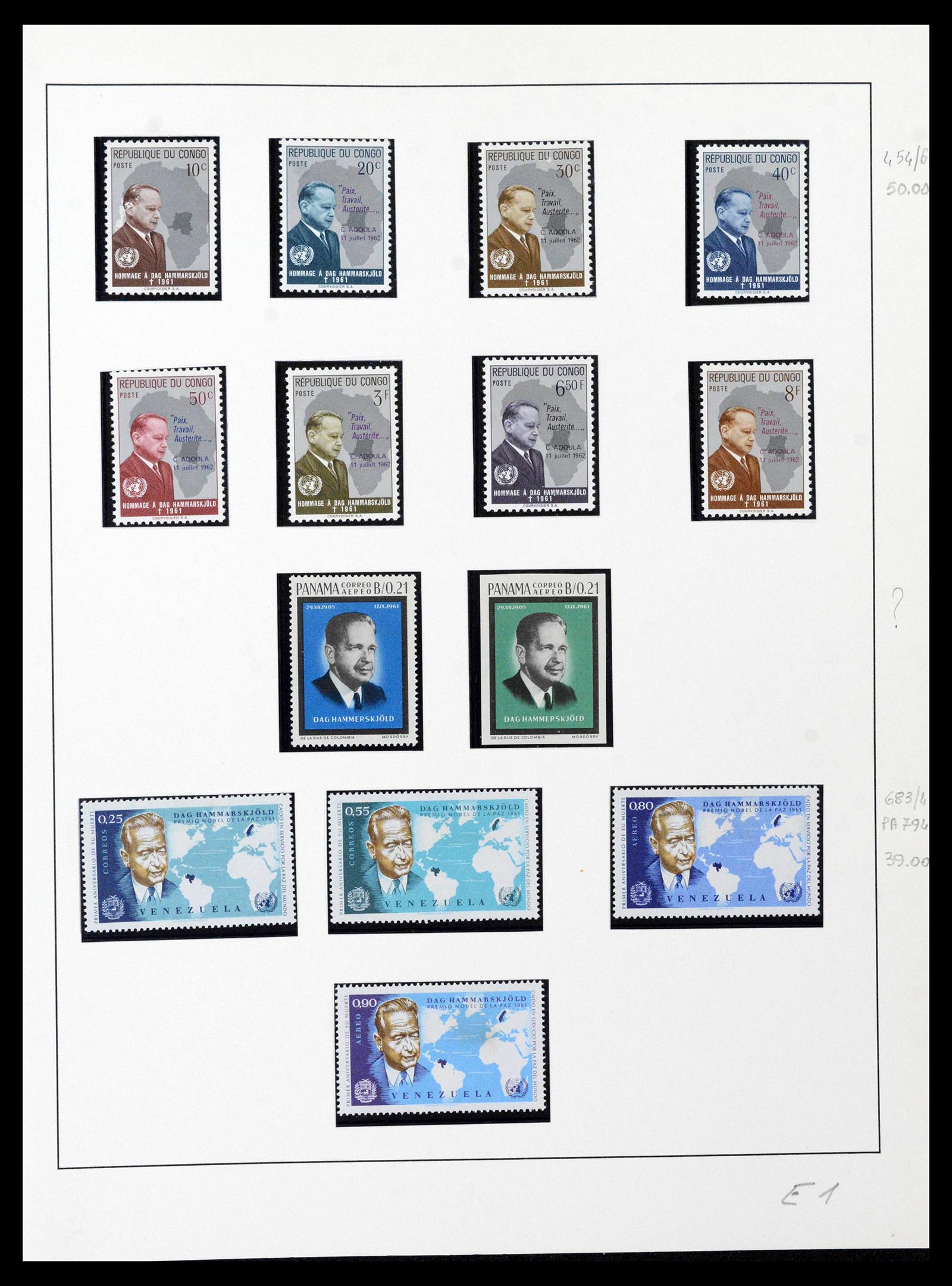 39241 0037 - Postzegelverzameling 39241 Motief Vrede 1950-1980.
