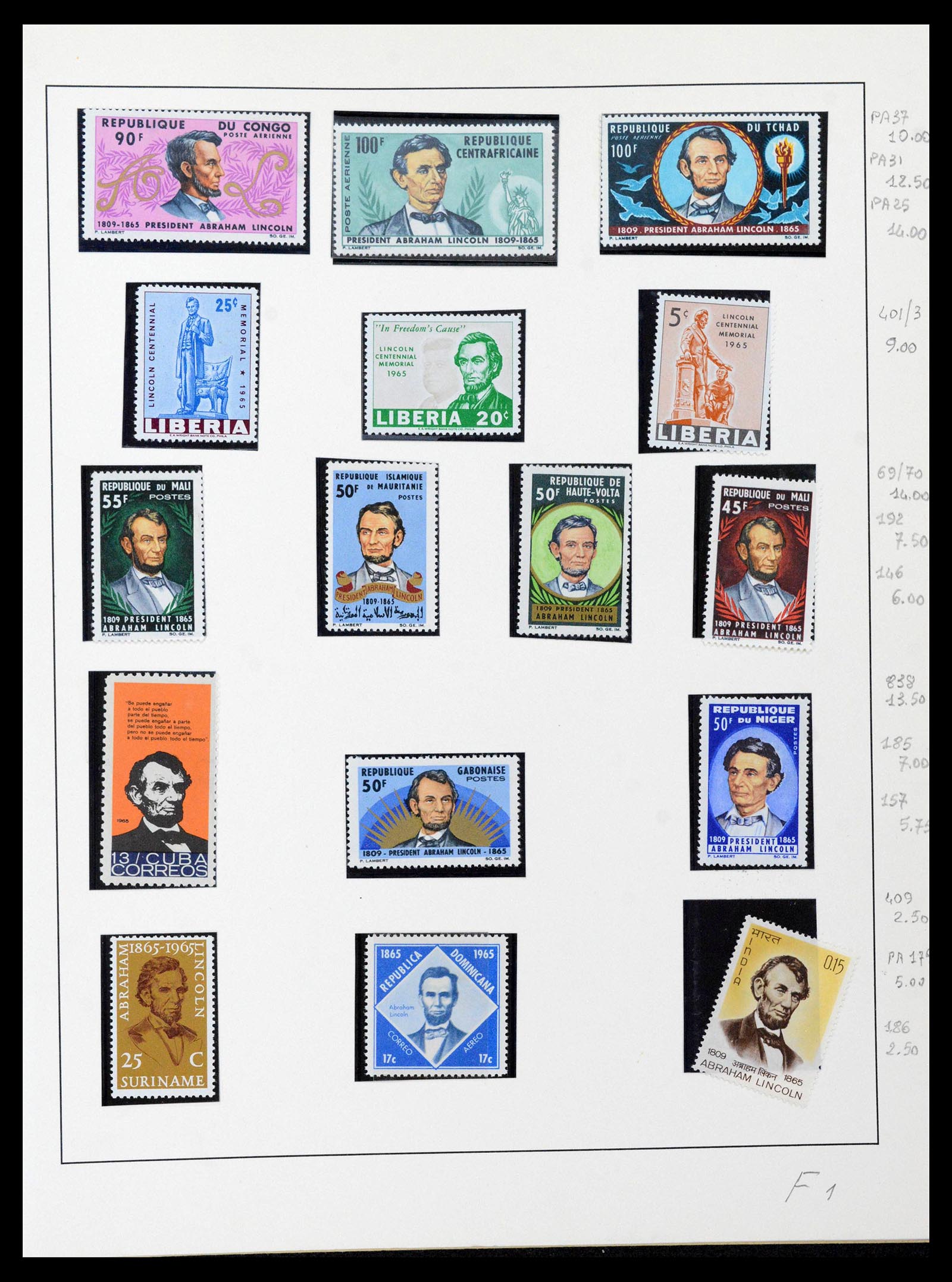 39241 0044 - Postzegelverzameling 39241 Motief Vrede 1950-1980.