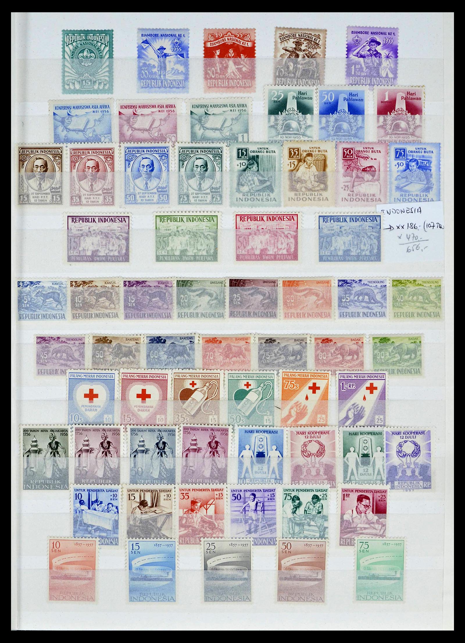39244 0003 - Postzegelverzameling 39244 Indonesië 1950-2003.