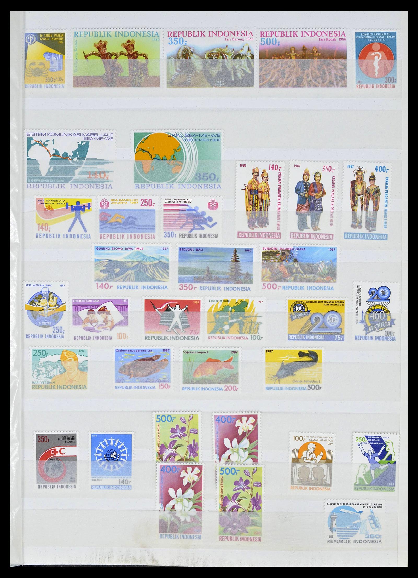 39244 0040 - Postzegelverzameling 39244 Indonesië 1950-2003.