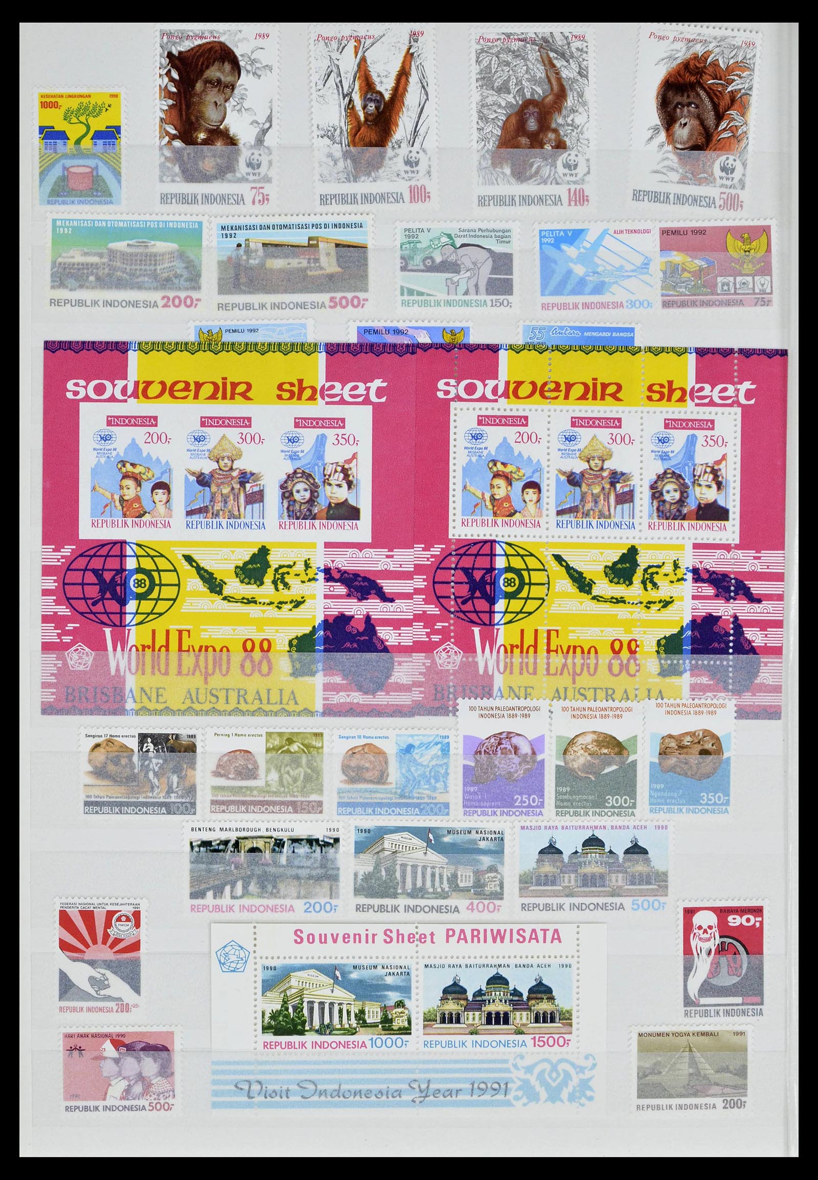 39244 0045 - Postzegelverzameling 39244 Indonesië 1950-2003.